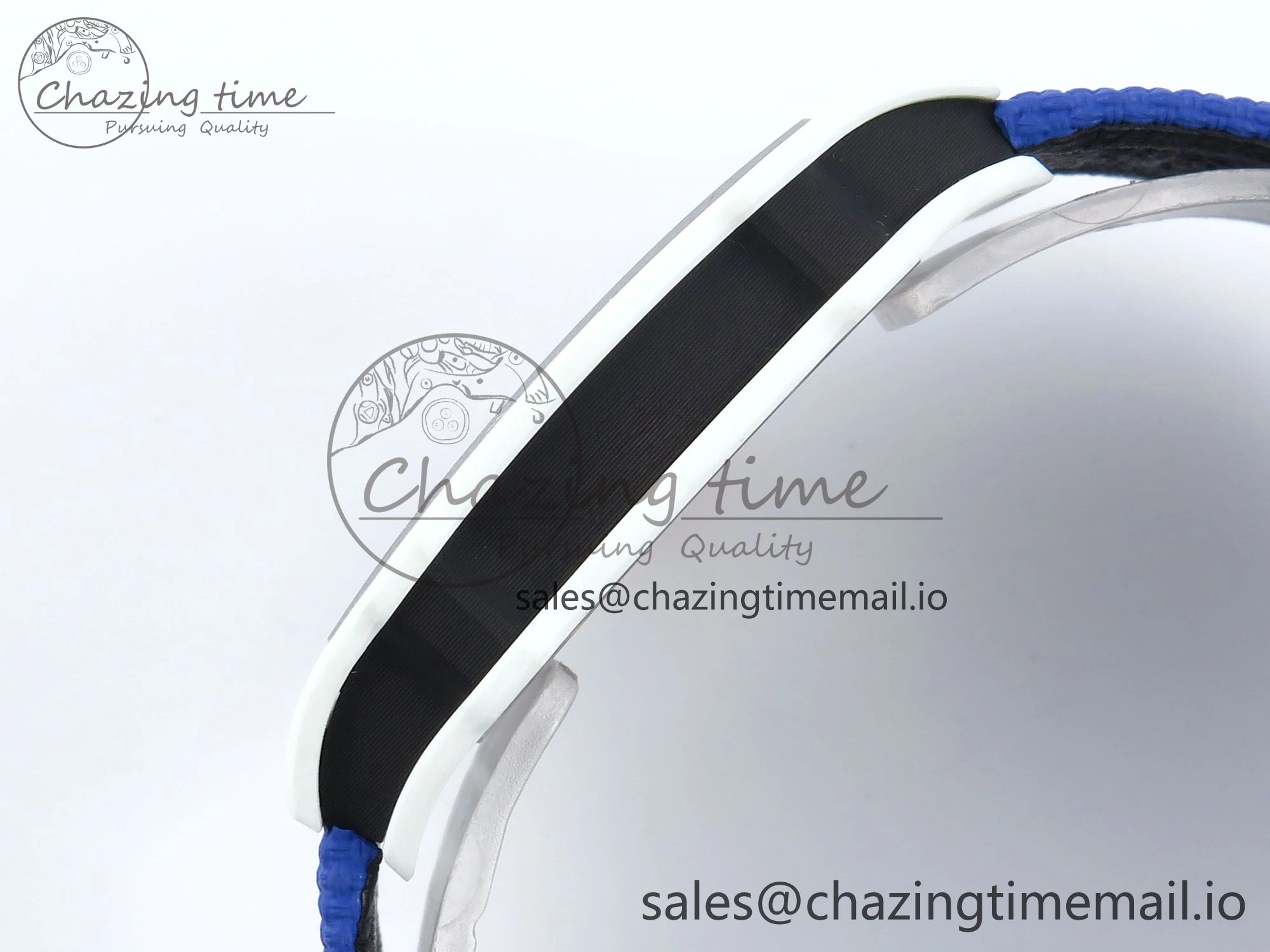 Custom Made RM67-02 White NTPT France Dial on Blue Nylon strap CRMA7 Clone Cozy 9209