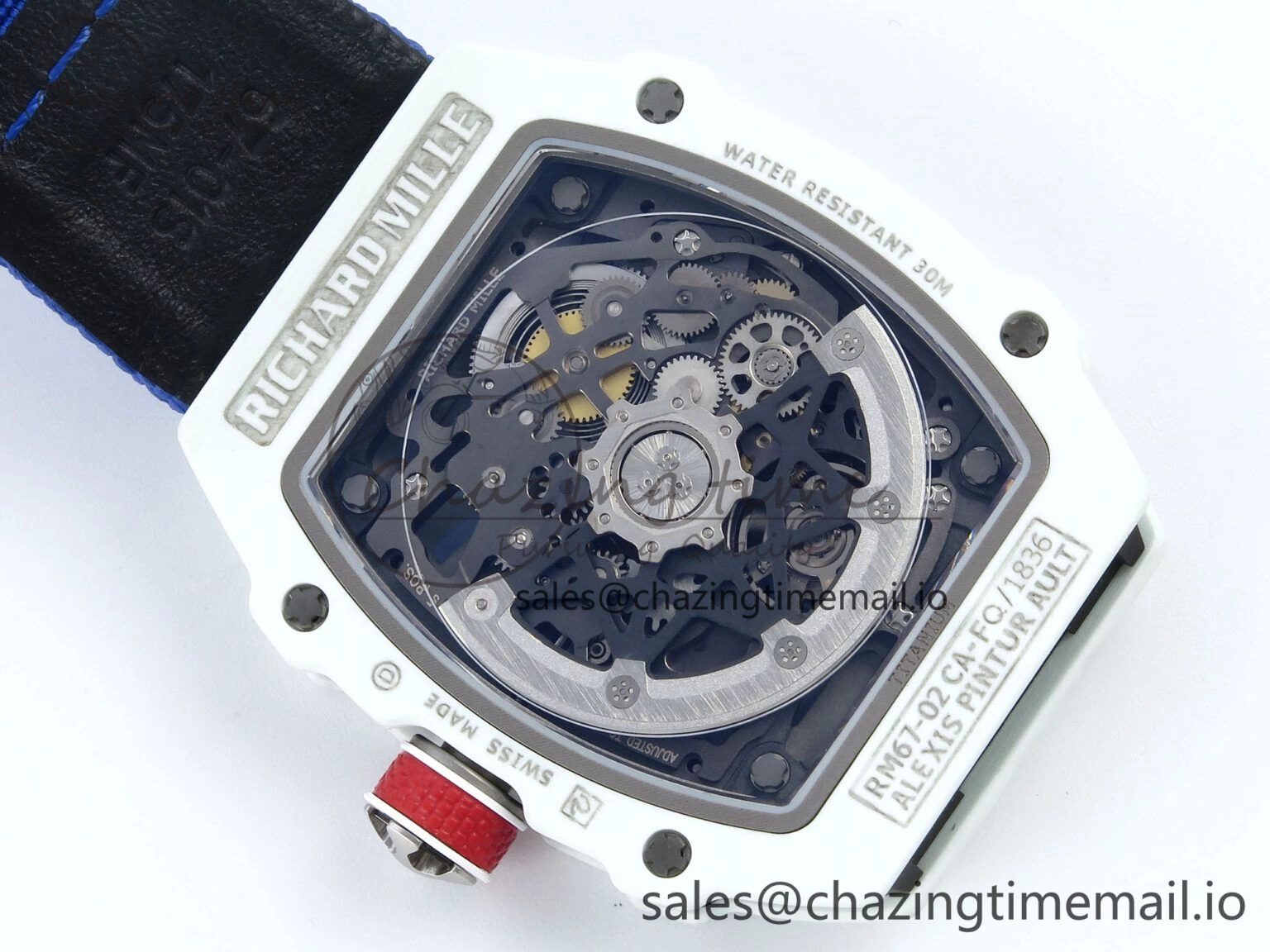 Custom Made RM67-02 White NTPT France Dial on Blue Nylon strap CRMA7 Clone Cozy 9209