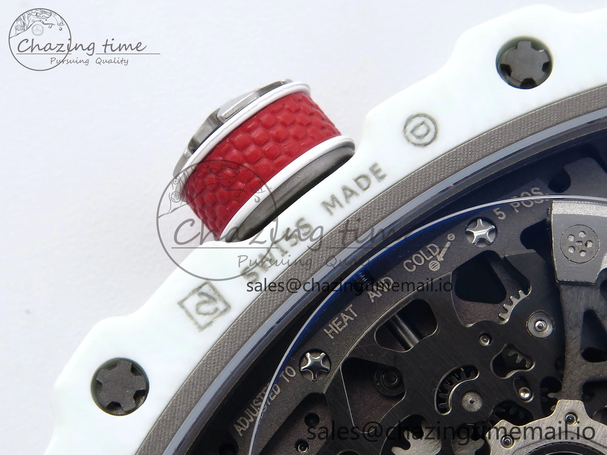 Custom Made RM67-02 White NTPT France Dial on Blue Nylon strap CRMA7 Clone Cozy 9209