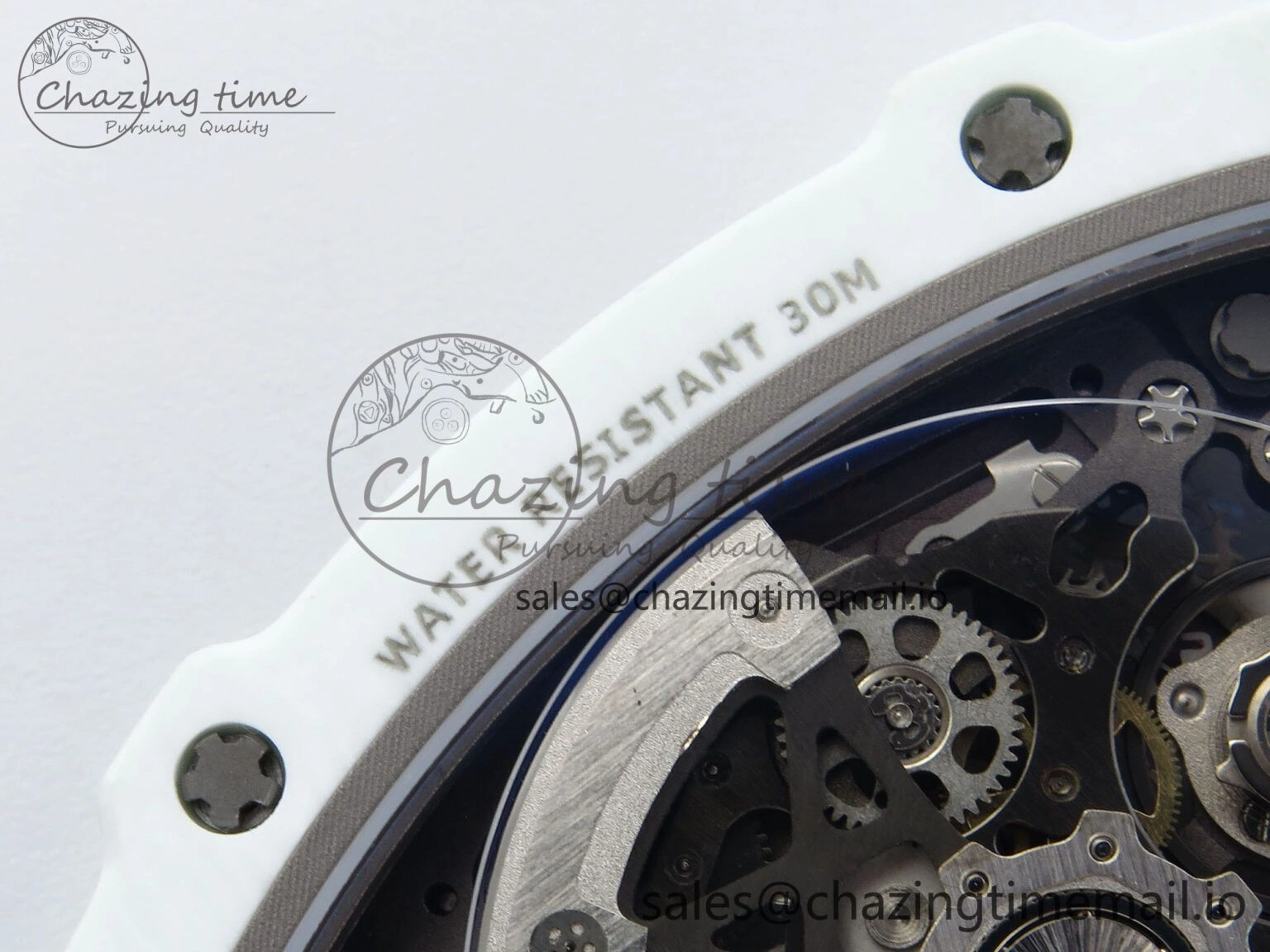 Custom Made RM67-02 White NTPT France Dial on Blue Nylon strap CRMA7 Clone Cozy 9209