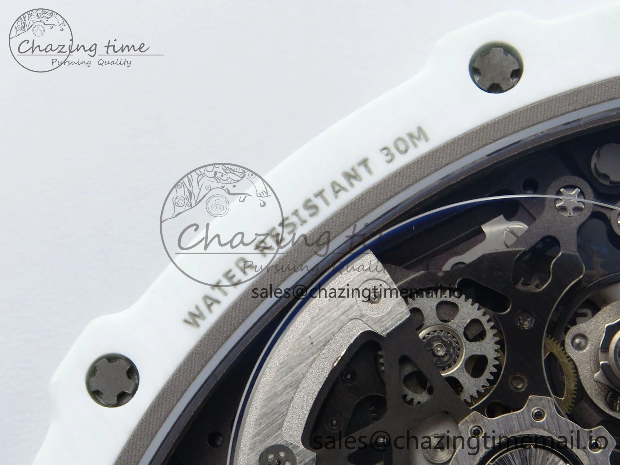 Custom Made RM67-02 White NTPT France Dial on Blue Nylon strap CRMA7 Clone Cozy 9209