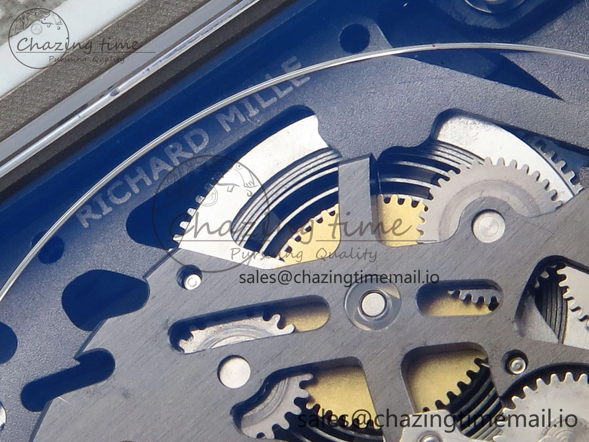 Custom Made RM67-02 White NTPT France Dial on Blue Nylon strap CRMA7 Clone Cozy 9209
