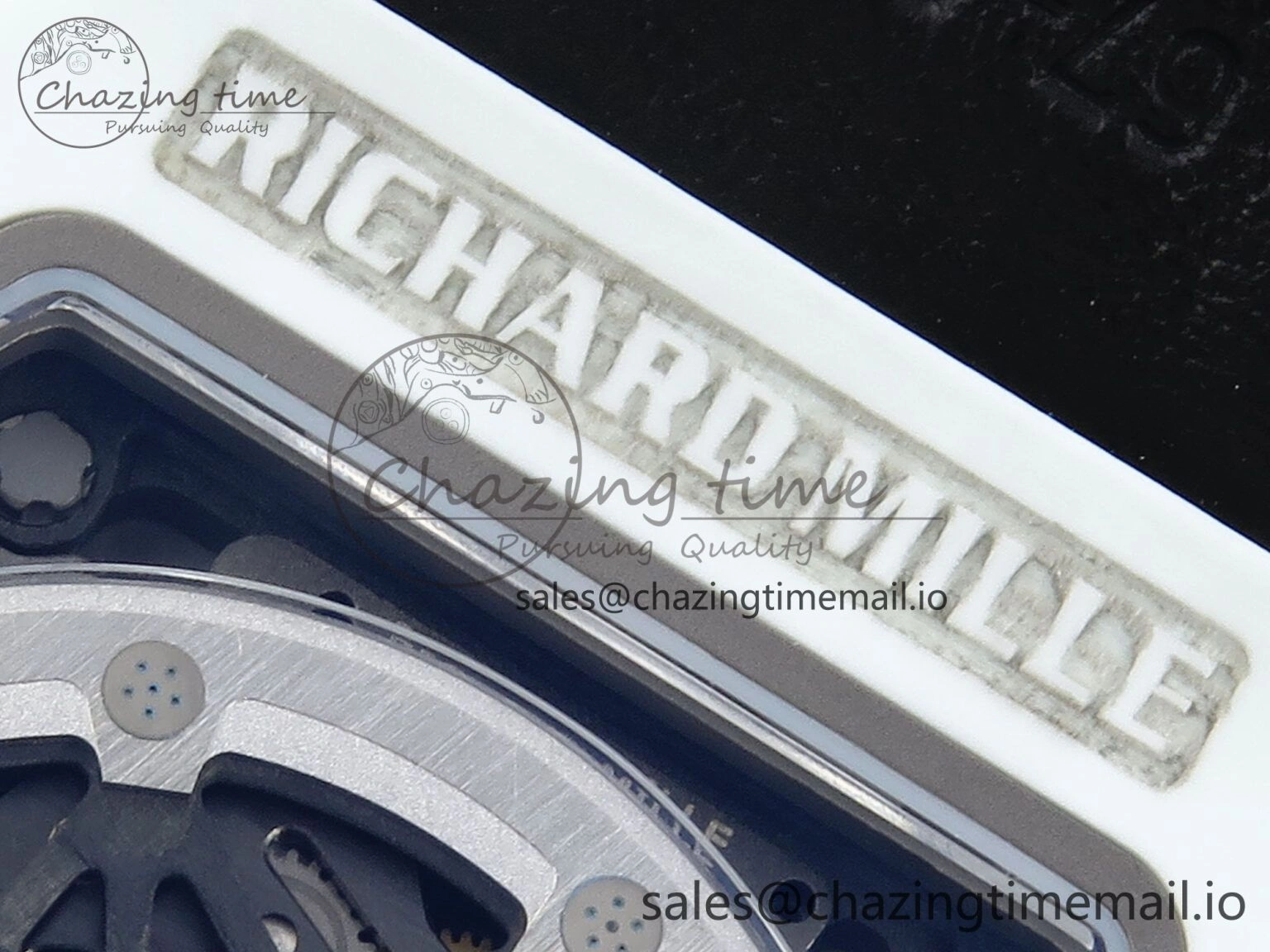BestValue Custom Made RM67-02 White NTPT France Dial on Red Nylon strap CRMA7 Clone 10835