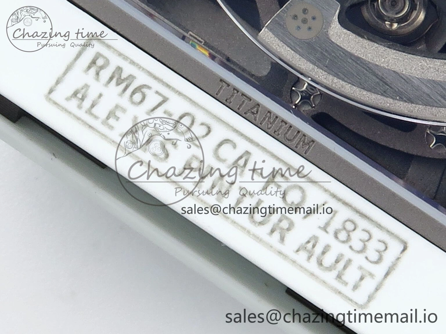 BestValue Custom Made RM67-02 White NTPT France Dial on Red Nylon strap CRMA7 Clone 10835