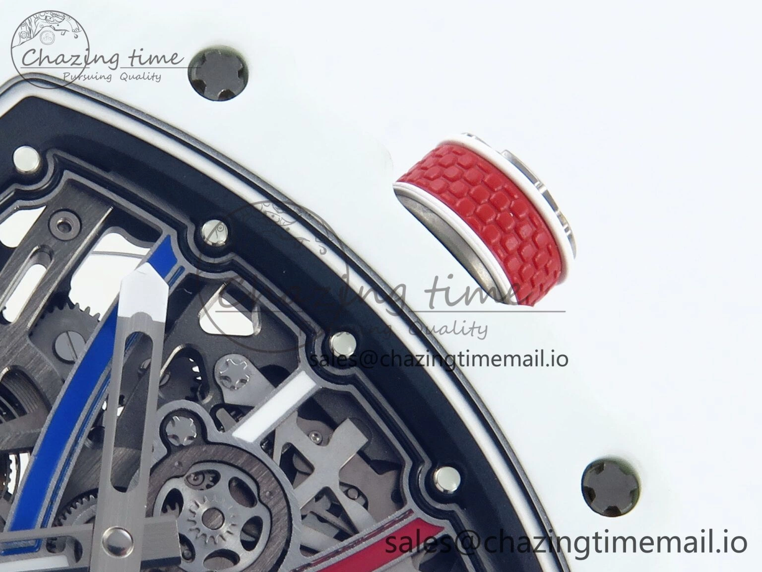 Custom Made RM67-02 White NTPT France Dial on White Nylon strap CRMA7 Clone Neat 10837