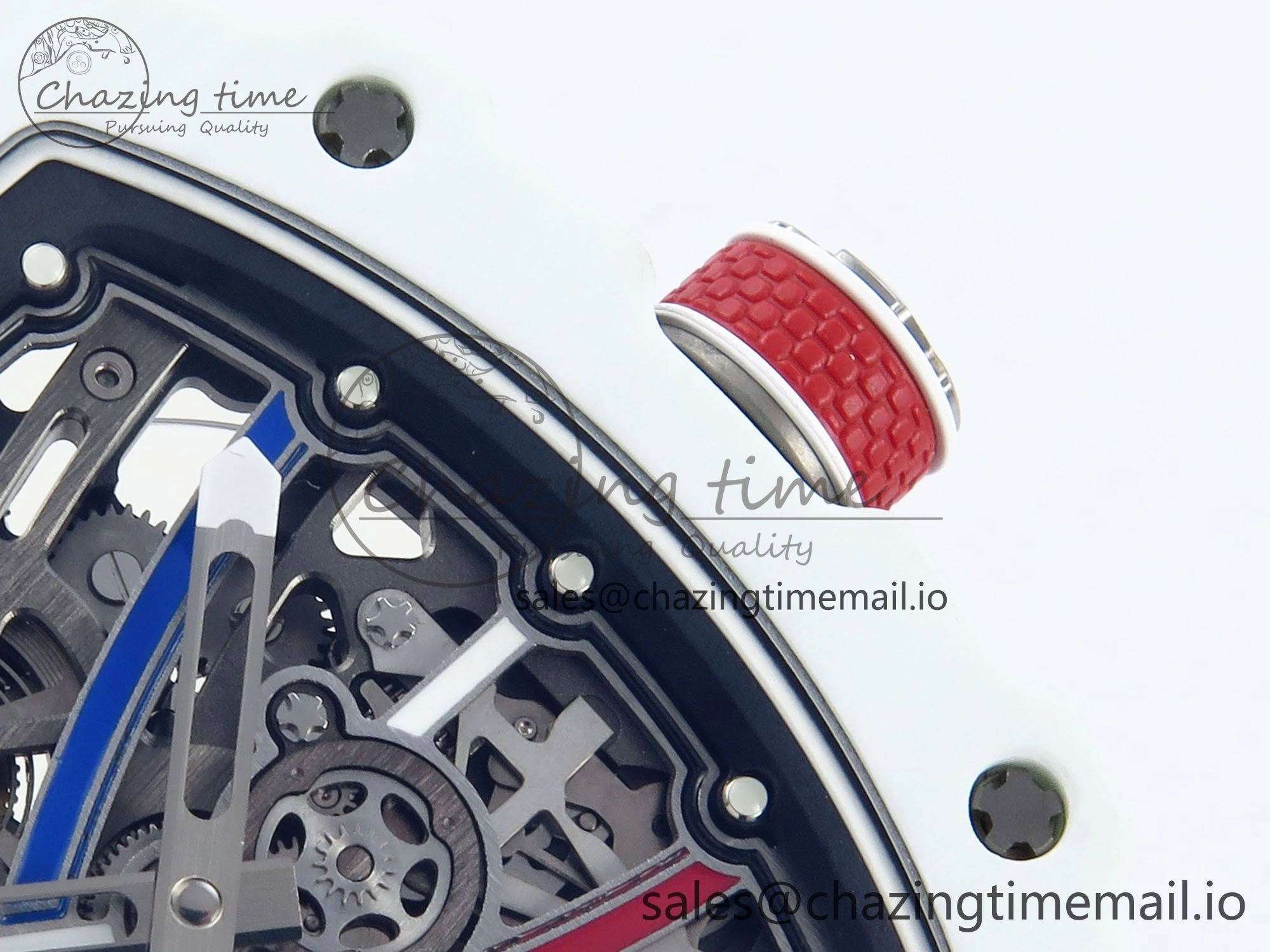 Custom Made RM67-02 White NTPT France Dial on White Nylon strap CRMA7 Clone Neat 10837
