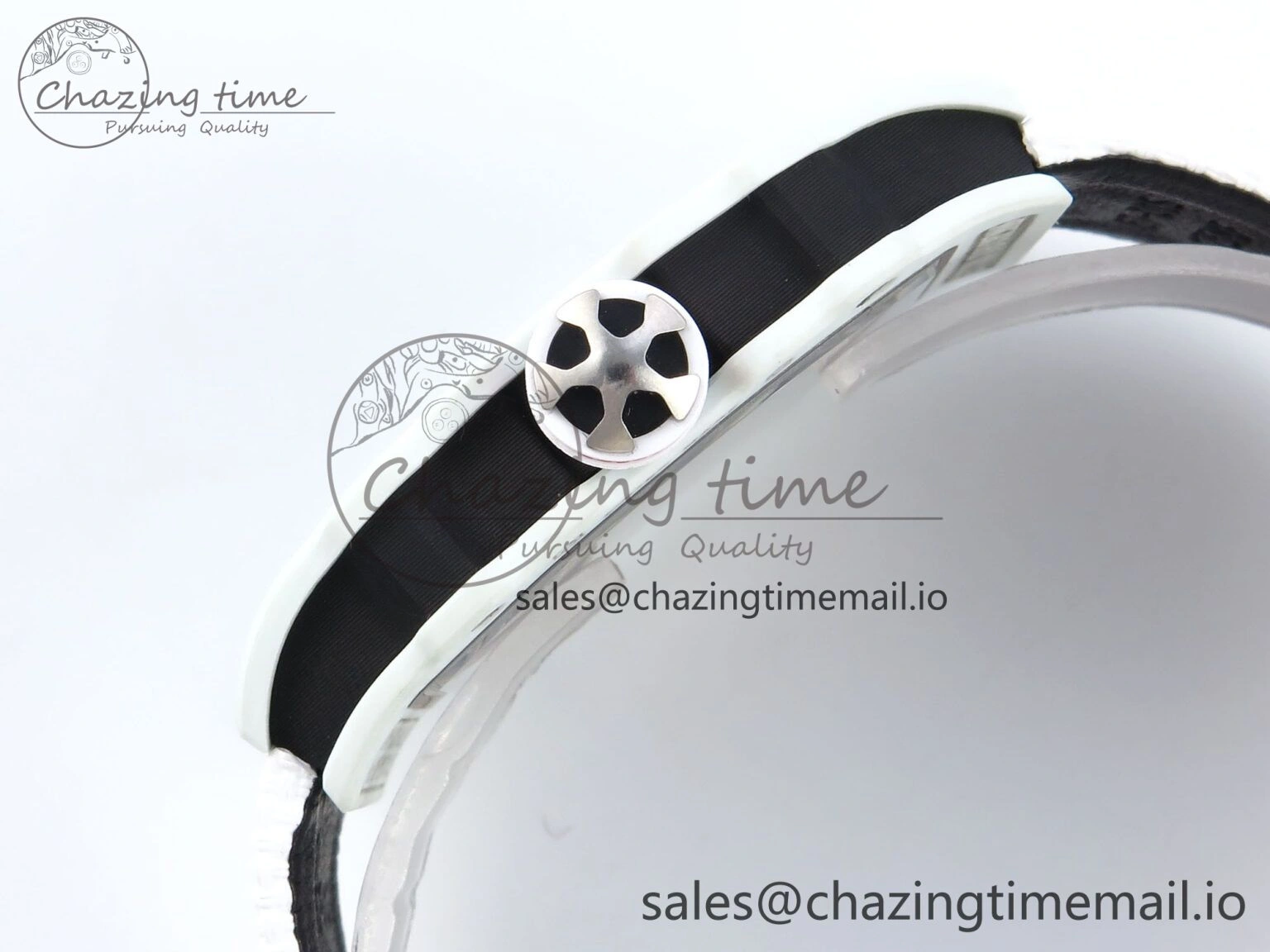 Custom Made RM67-02 White NTPT France Dial on White Nylon strap CRMA7 Clone Neat 10837
