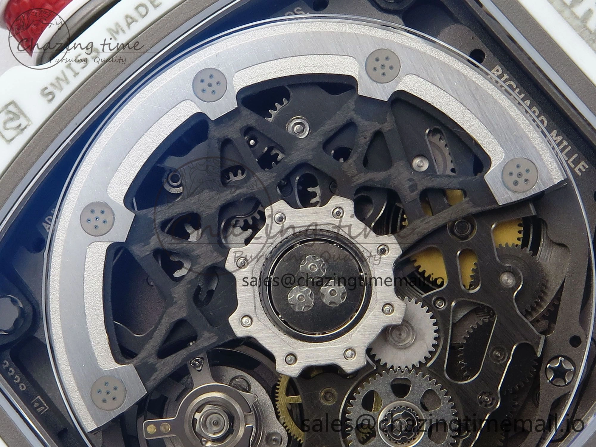 Custom Made RM67-02 White NTPT France Dial on White Nylon strap CRMA7 Clone Neat 10837