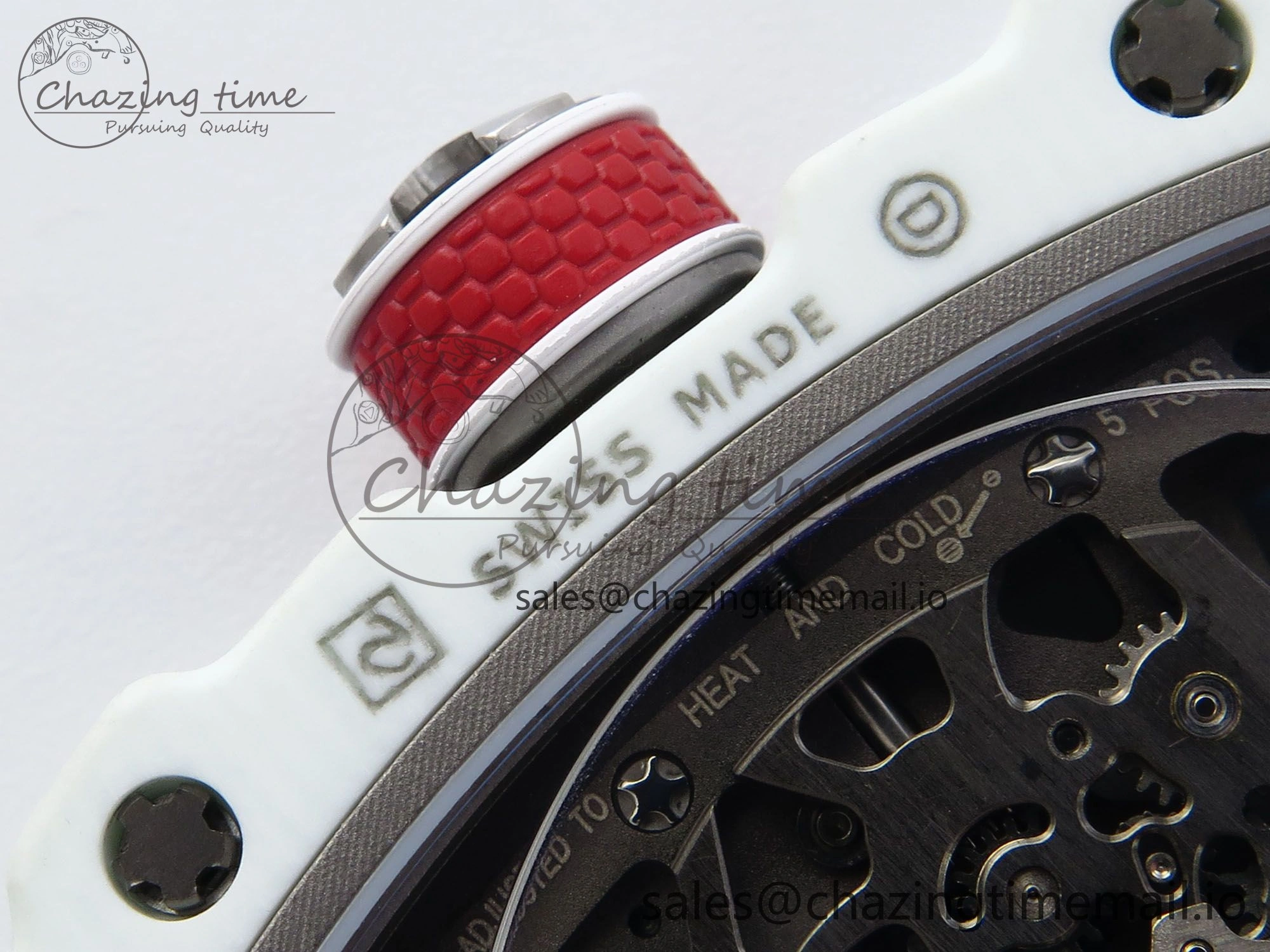 Custom Made RM67-02 White NTPT France Dial on White Nylon strap CRMA7 Clone Neat 10837