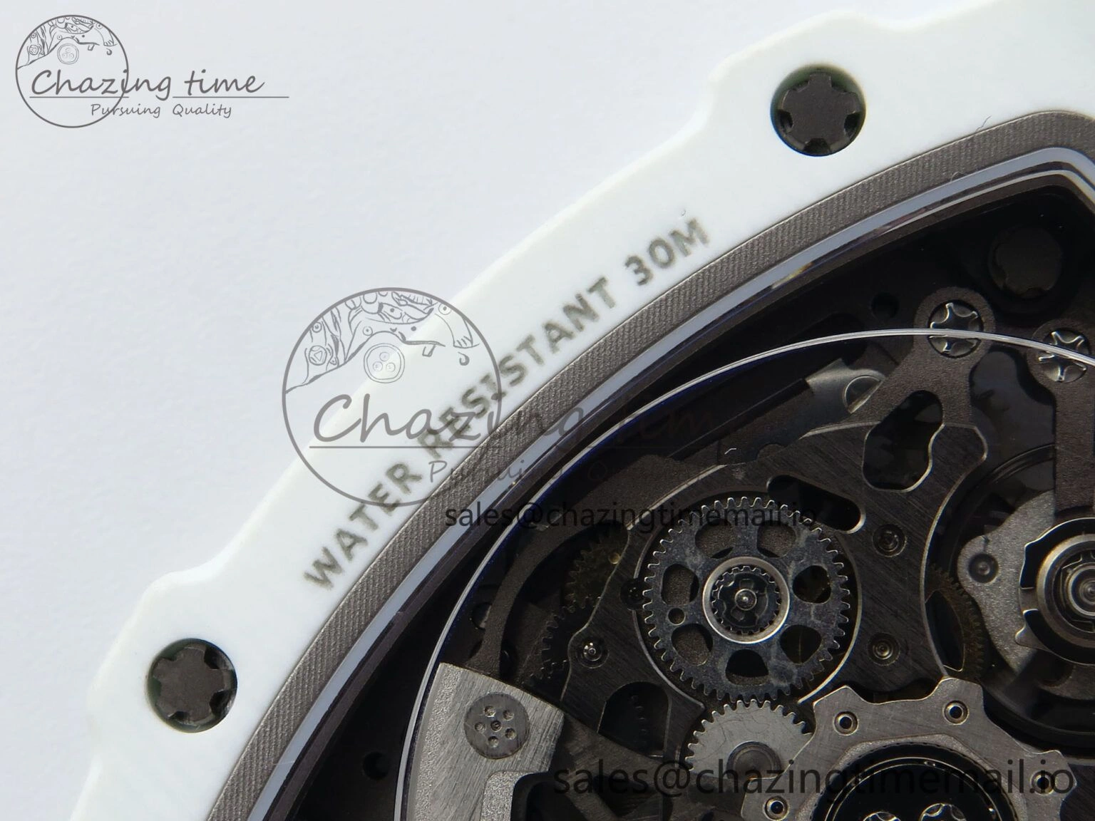 Custom Made RM67-02 White NTPT France Dial on White Nylon strap CRMA7 Clone Neat 10837