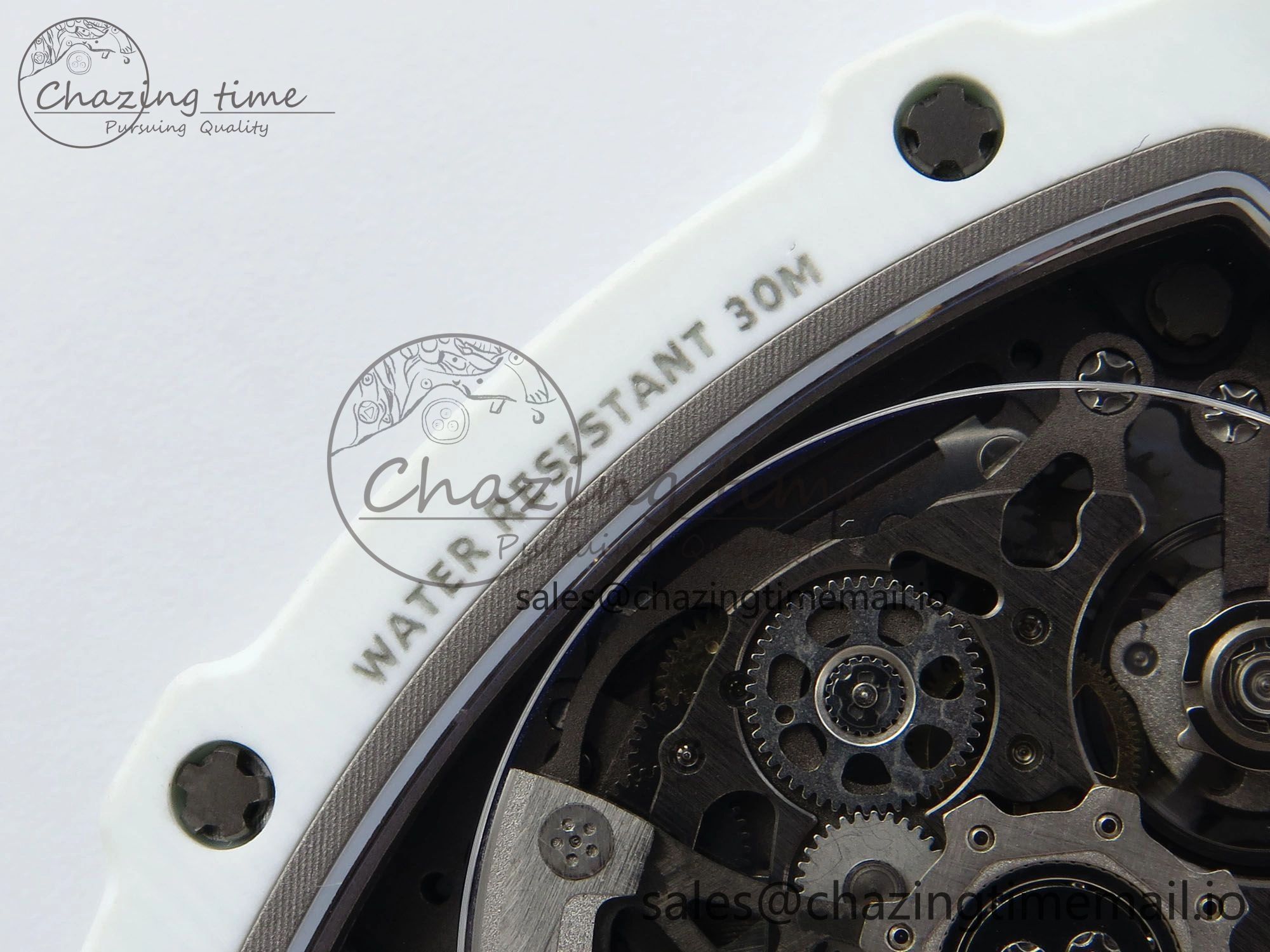 Custom Made RM67-02 White NTPT France Dial on White Nylon strap CRMA7 Clone Neat 10837