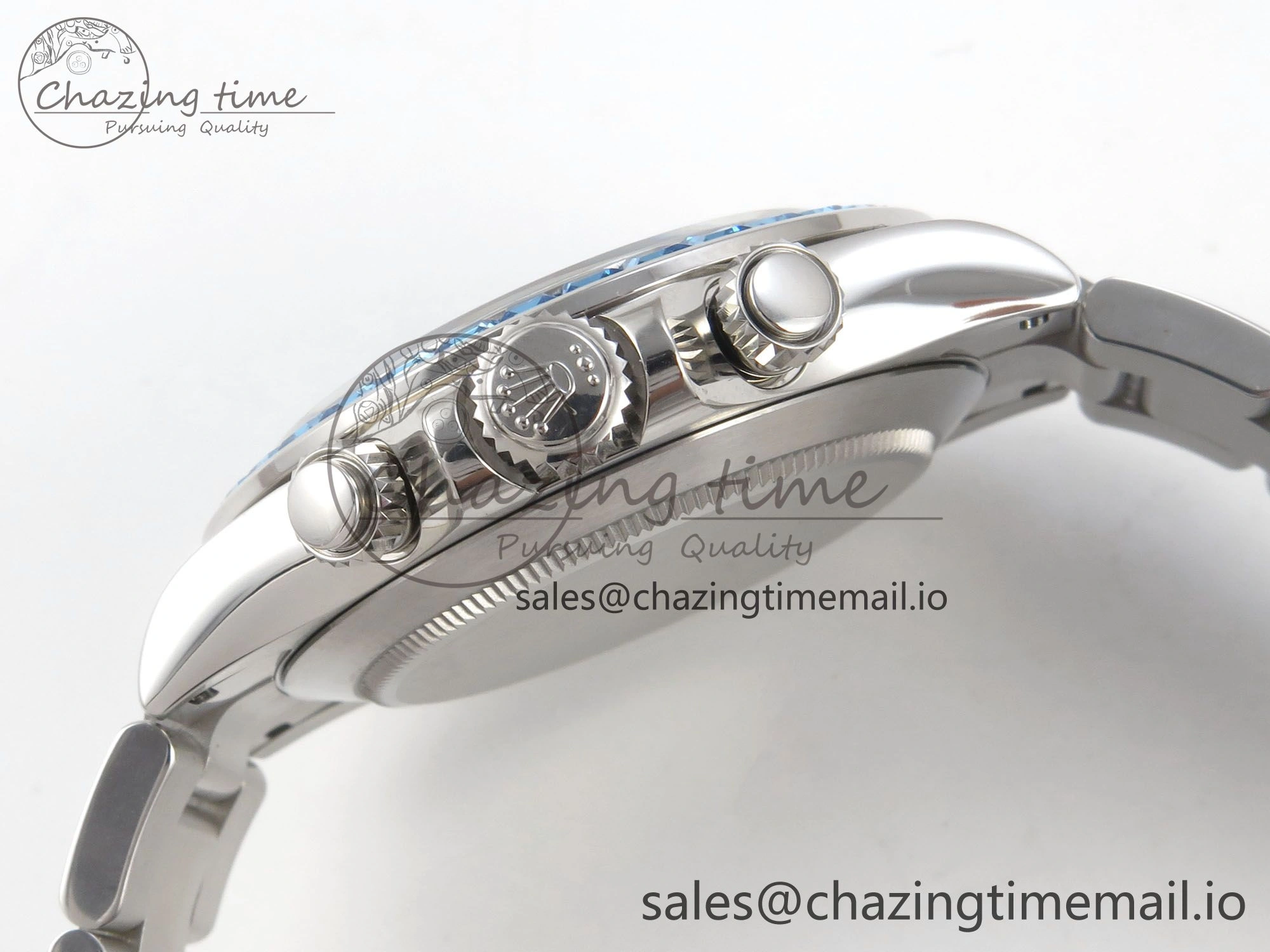 Custom Modded Daytona 40mm MPF Blue Skeleton Dial Blue Crystal Bezel on SS Bracelet SA Practical 308
