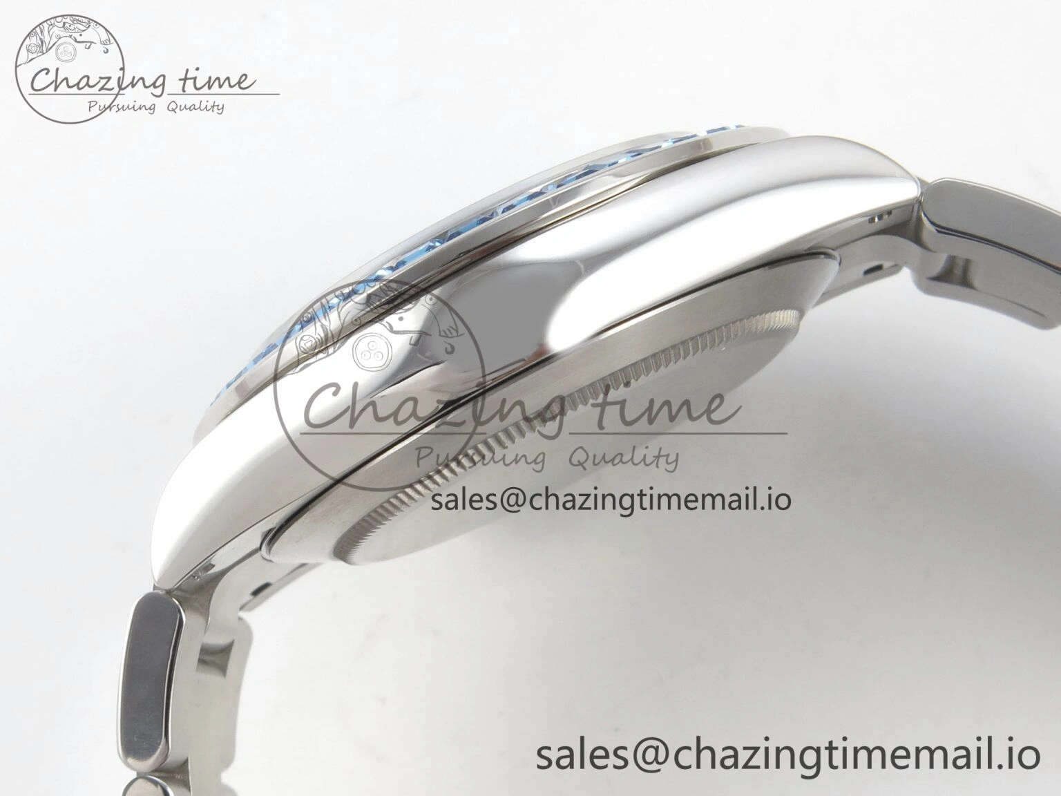 Custom Modded Daytona 40mm MPF Blue Skeleton Dial Blue Crystal Bezel on SS Bracelet SA Practical 308