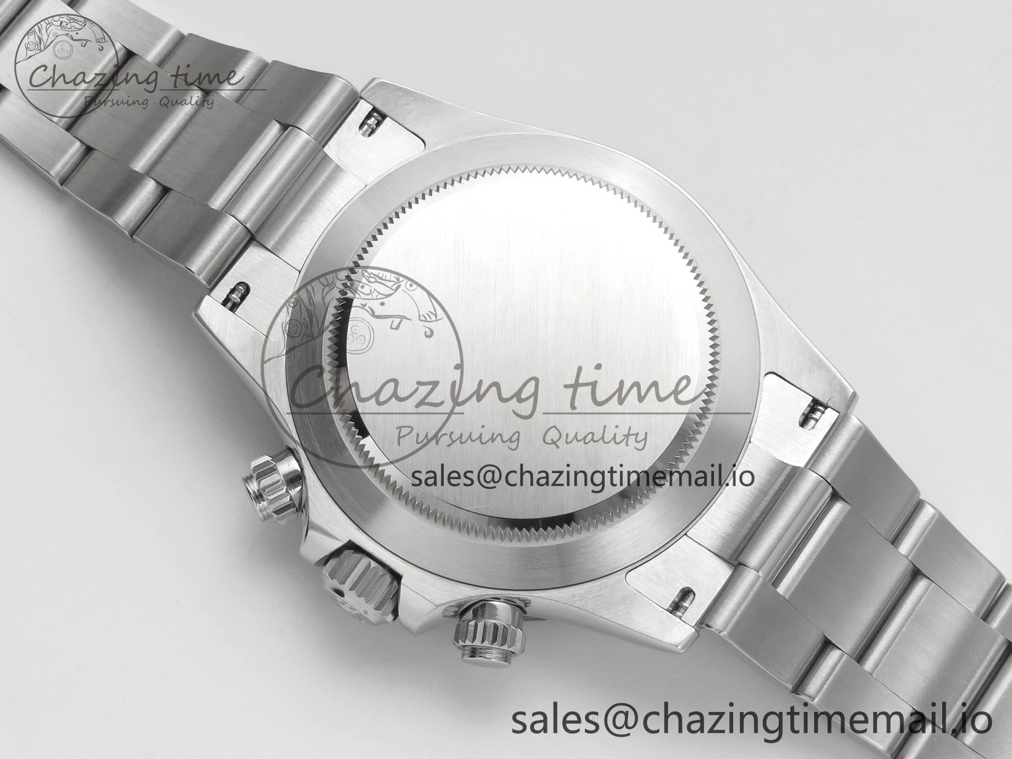 TopPick Custom Modded Daytona 40mm MPF Skeleton Dial Crystal Bezel on SS Bracelet SA 307