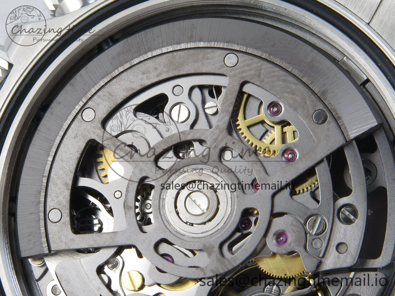 TopPick Custom Modded Daytona 40mm MPF Skeleton Dial Crystal Bezel on SS Bracelet SA 307
