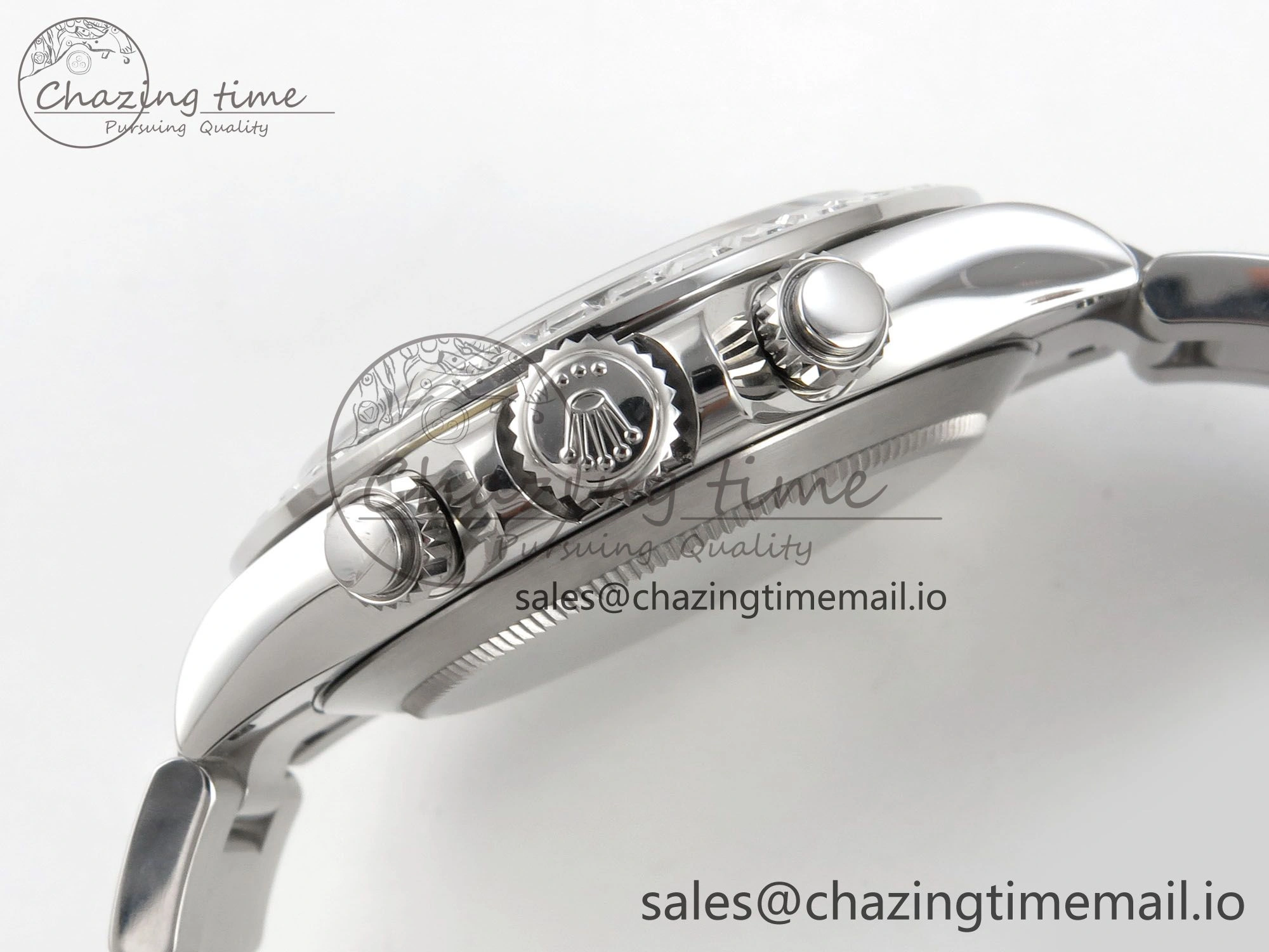 TopPick Custom Modded Daytona 40mm MPF Skeleton Dial Crystal Bezel on SS Bracelet SA 307