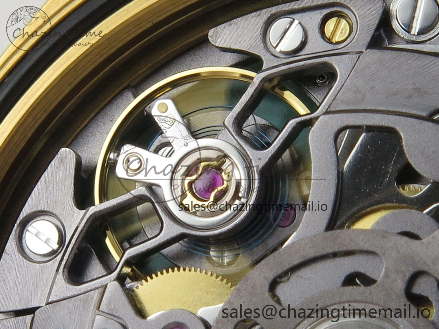 Custom Modded Daytona 40mm MPF Skeleton Dial Green Crystals Bezel on YG Bracelet SA Efficient 310