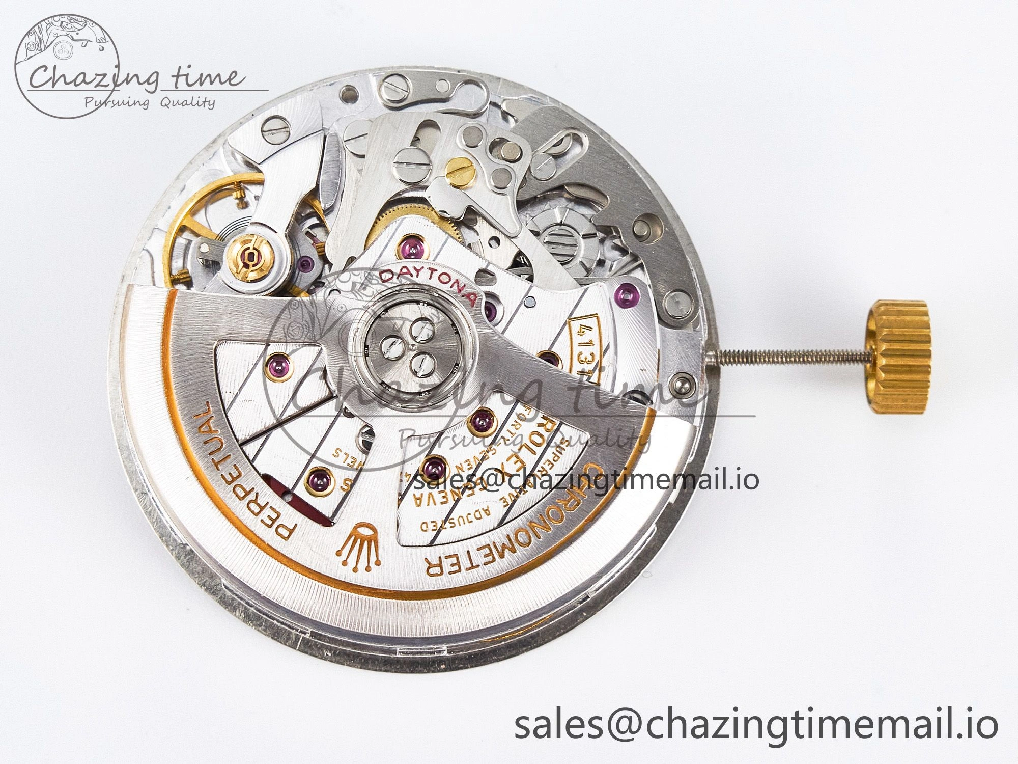 FlexibleFit Custom Modded Daytona DD4131 Super Clone 28800 VPH Automatic Movement (Silver Color) 10863