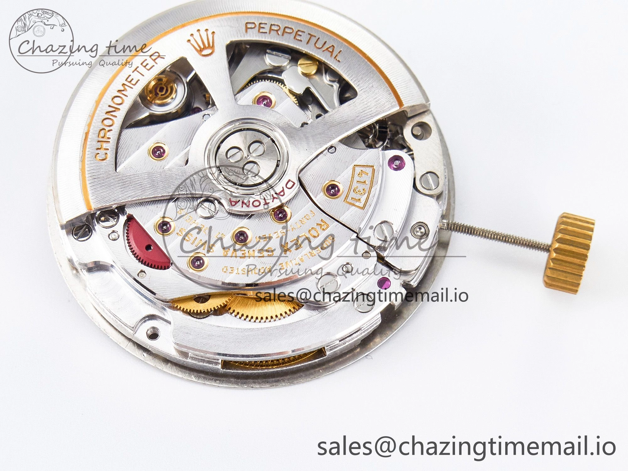 FlexibleFit Custom Modded Daytona DD4131 Super Clone 28800 VPH Automatic Movement (Silver Color) 10863