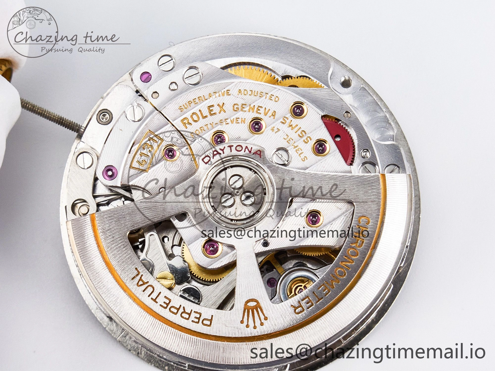 FlexibleFit Custom Modded Daytona DD4131 Super Clone 28800 VPH Automatic Movement (Silver Color) 10863