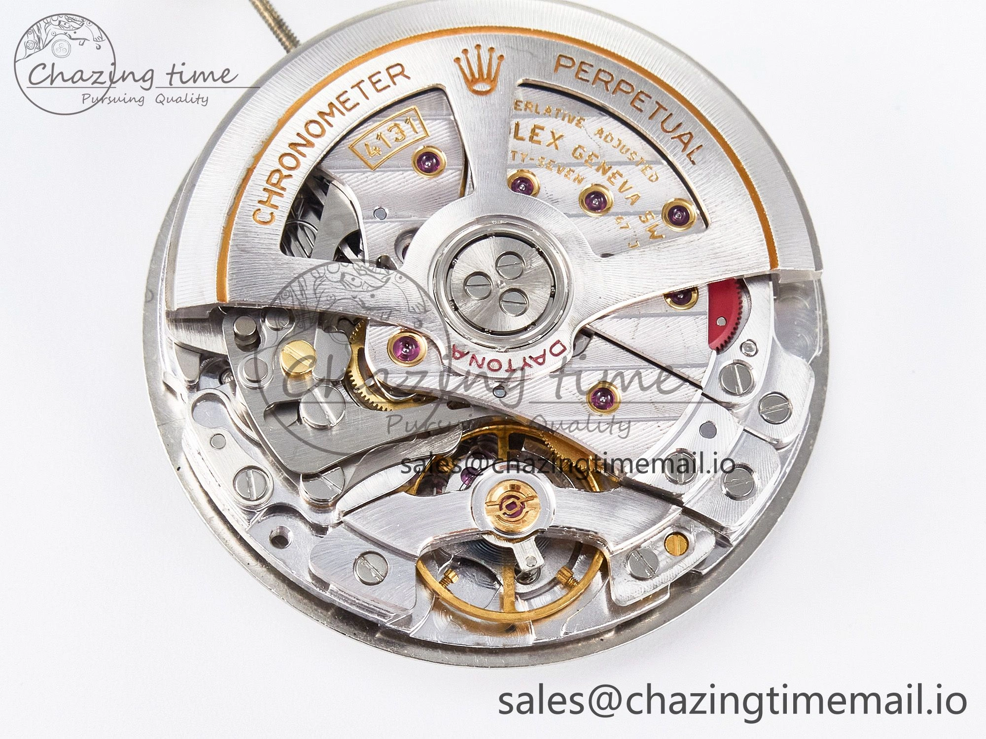 FlexibleFit Custom Modded Daytona DD4131 Super Clone 28800 VPH Automatic Movement (Silver Color) 10863