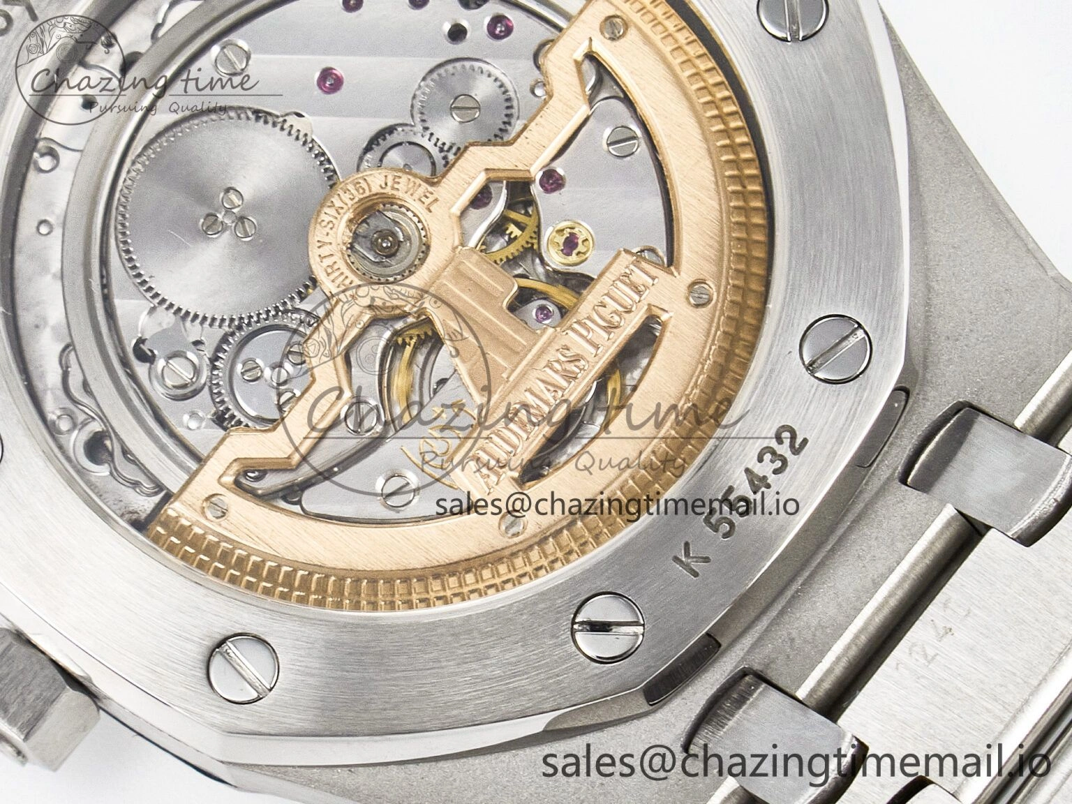 Custom Modded Royal Oak 39mm 15202 SS PPM Blue Textured Dial on SS Bracelet AP FashionForward 10843