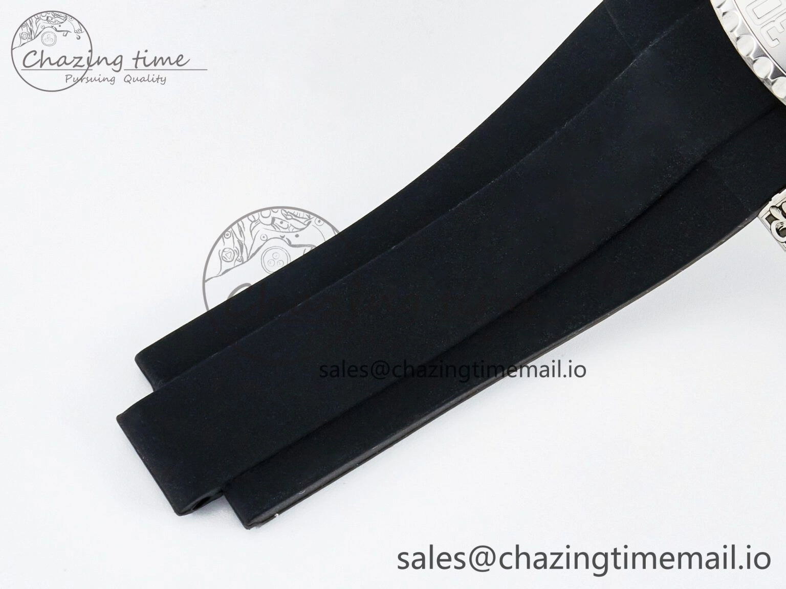 UrbanChic Custom Modded Submariner 40mm Black Ceramic Bezel on Black Rubber Strap 904L Steel MPF SH 10840