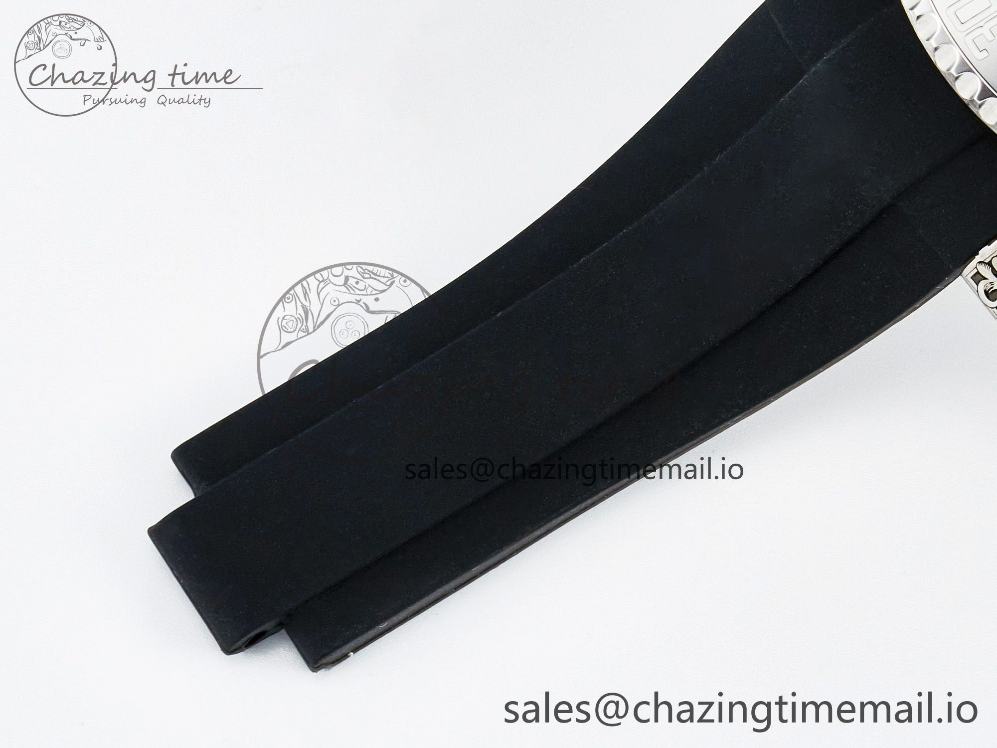 UrbanChic Custom Modded Submariner 40mm Black Ceramic Bezel on Black Rubber Strap 904L Steel MPF SH 10840