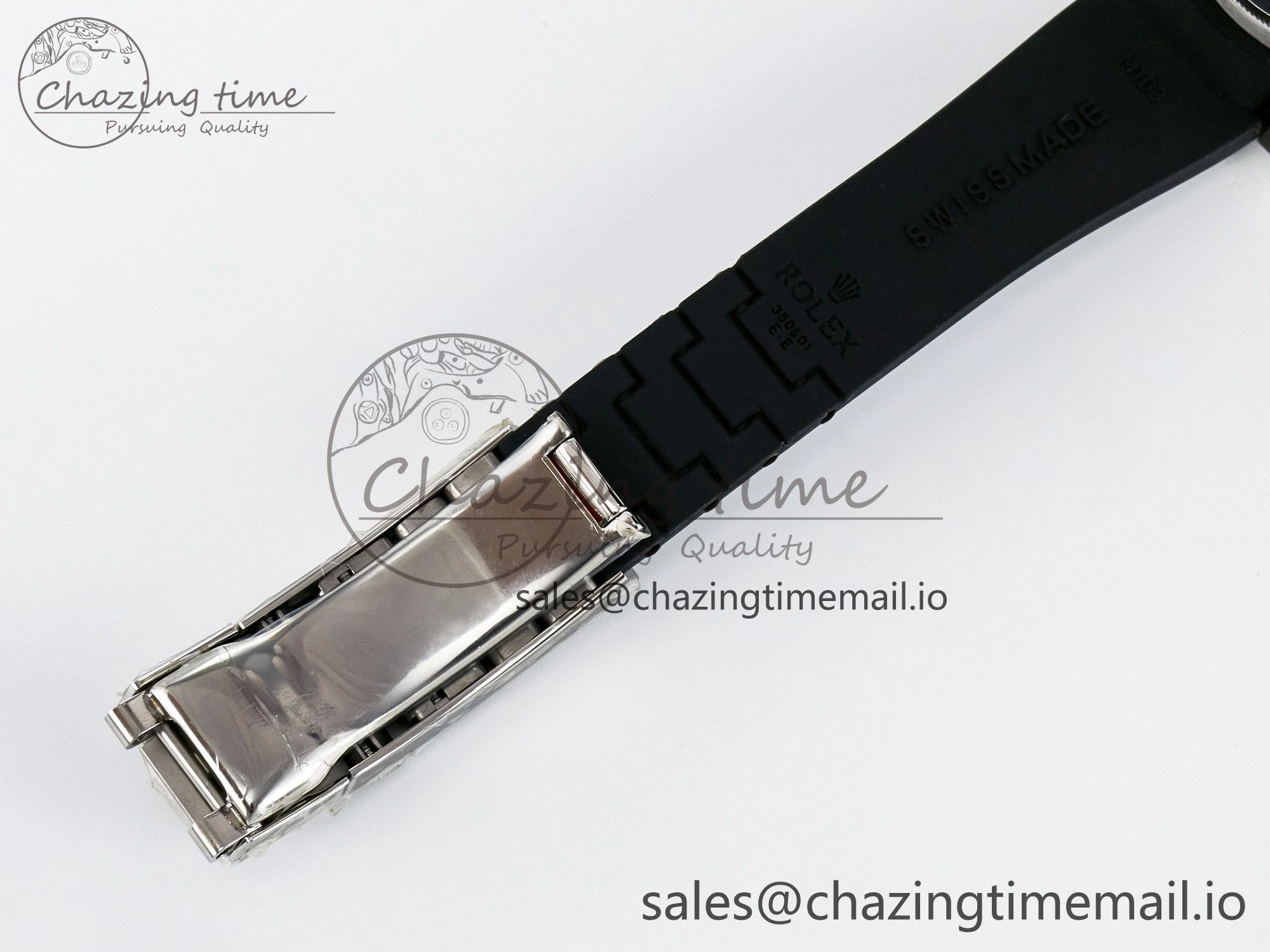 UrbanChic Custom Modded Submariner 40mm Black Ceramic Bezel on Black Rubber Strap 904L Steel MPF SH 10840