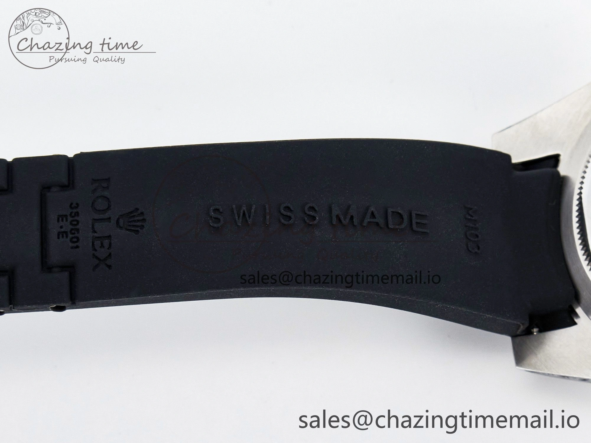 UrbanChic Custom Modded Submariner 40mm Black Ceramic Bezel on Black Rubber Strap 904L Steel MPF SH 10840