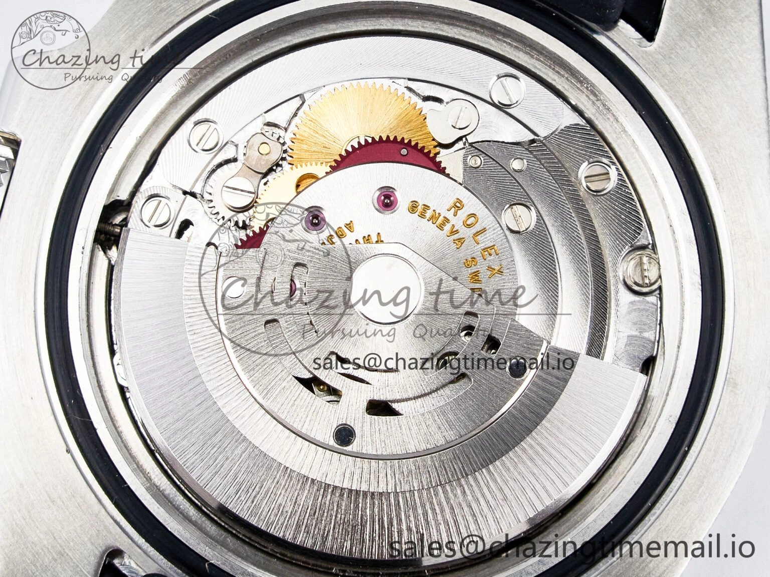 UrbanChic Custom Modded Submariner 40mm Black Ceramic Bezel on Black Rubber Strap 904L Steel MPF SH 10840