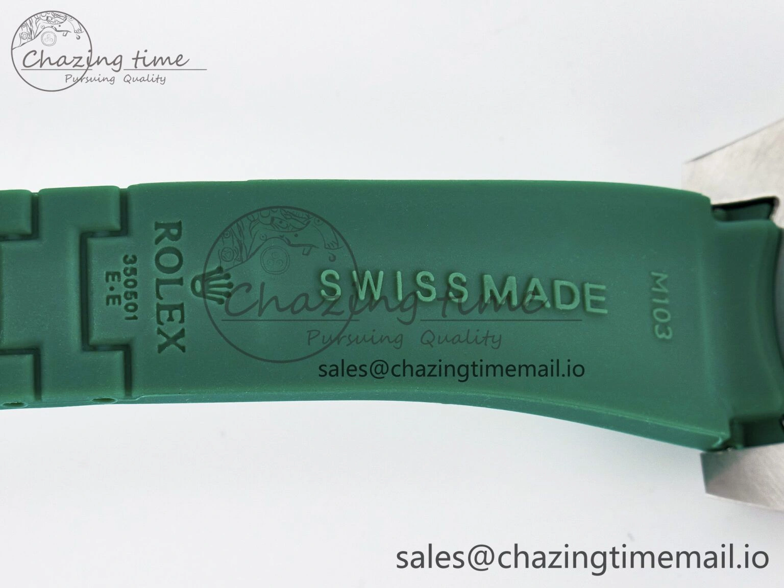 Custom Modded Submariner 40mm Green Ceramic Bezel on Green Rubber Strap 904L Steel MPF SH MultiPurpose 10839
