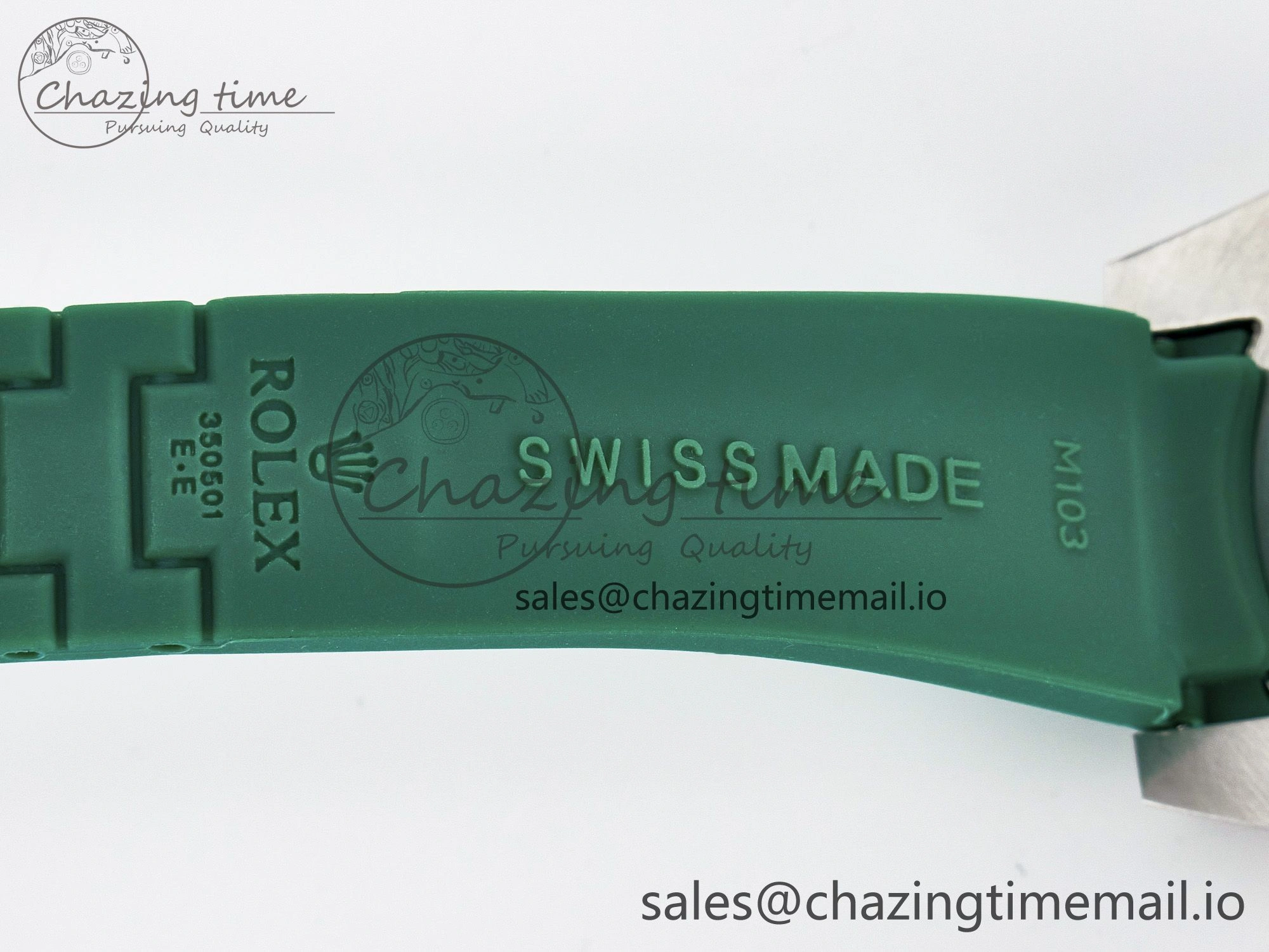 Custom Modded Submariner 40mm Green Ceramic Bezel on Green Rubber Strap 904L Steel MPF SH MultiPurpose 10839