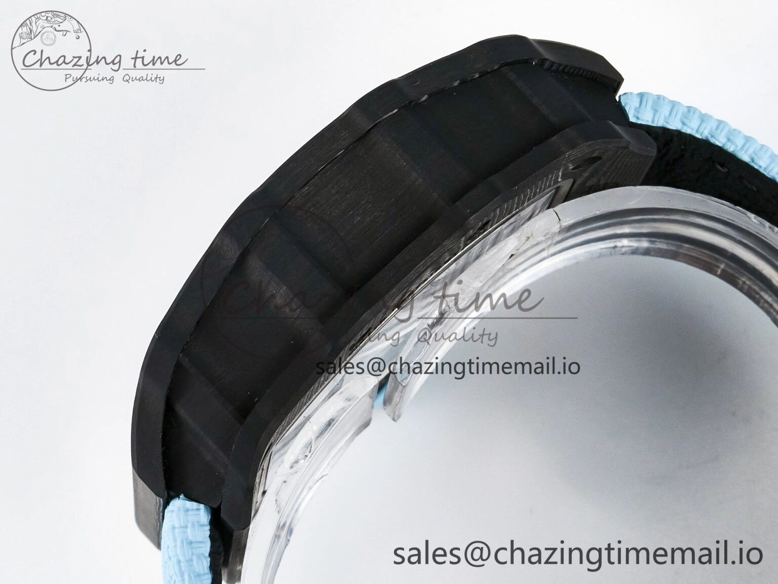 ZipUp Custom RM035-02 NTPT PPMF 1:1 Best Edition Blue Crown on Nylon Strap Custom Vaucher Movement 10825