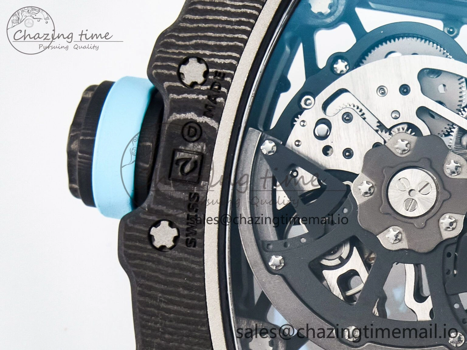 ZipUp Custom RM035-02 NTPT PPMF 1:1 Best Edition Blue Crown on Nylon Strap Custom Vaucher Movement 10825