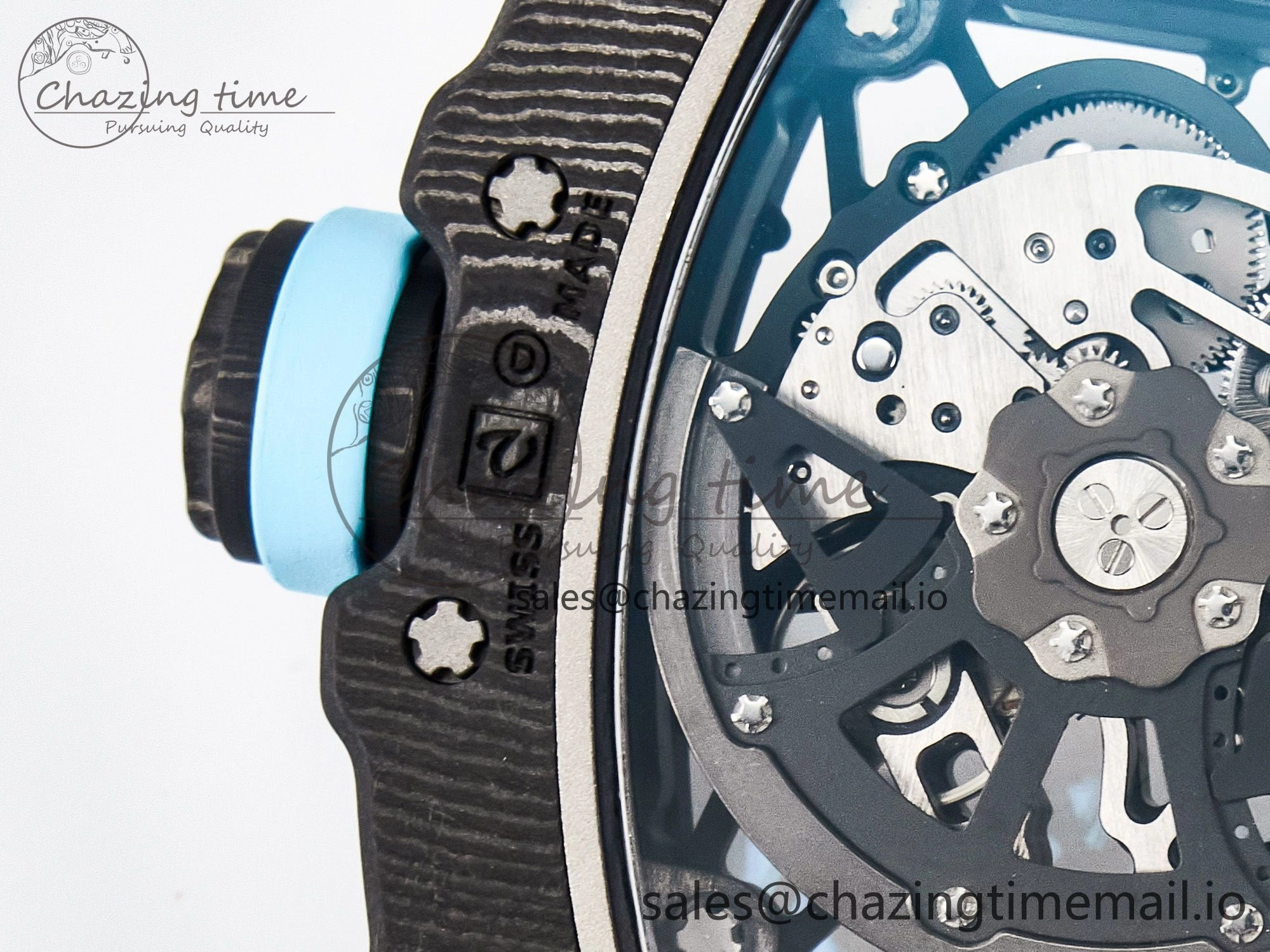 ZipUp Custom RM035-02 NTPT PPMF 1:1 Best Edition Blue Crown on Nylon Strap Custom Vaucher Movement 10825