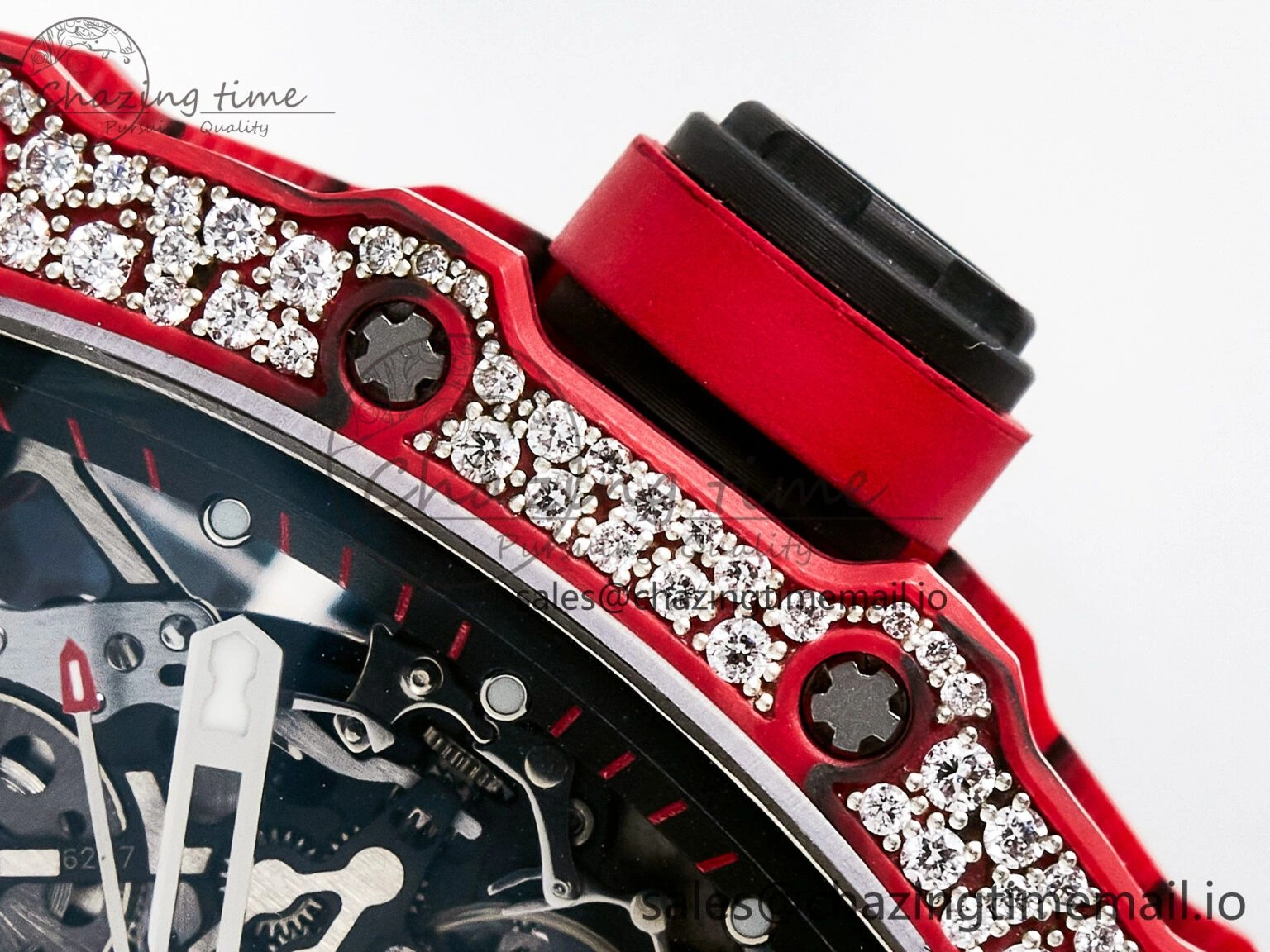 Custom RM035-02 Red NTPT PPMF 1:1 Best Edition Red Crown on Nylon Strap Custom Vaucher Movement Casual 10822