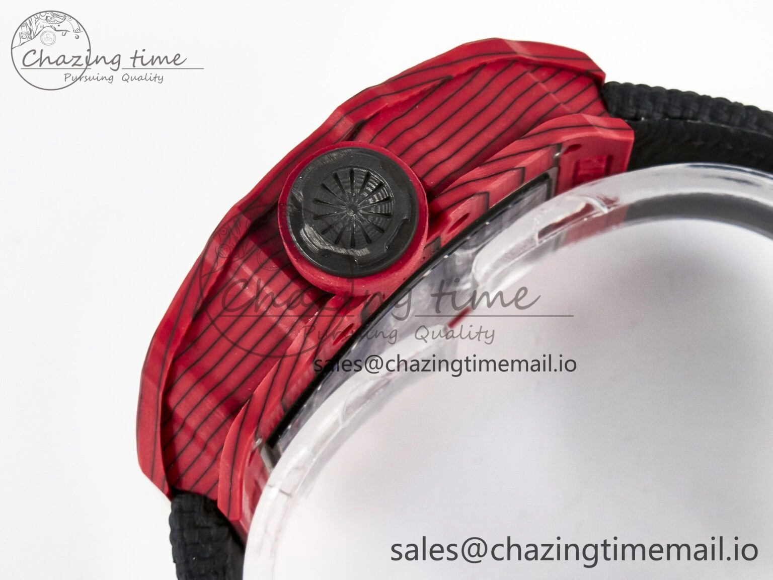 Custom RM035-02 Red NTPT PPMF 1:1 Best Edition Red Crown on Nylon Strap Custom Vaucher Movement Casual 10822