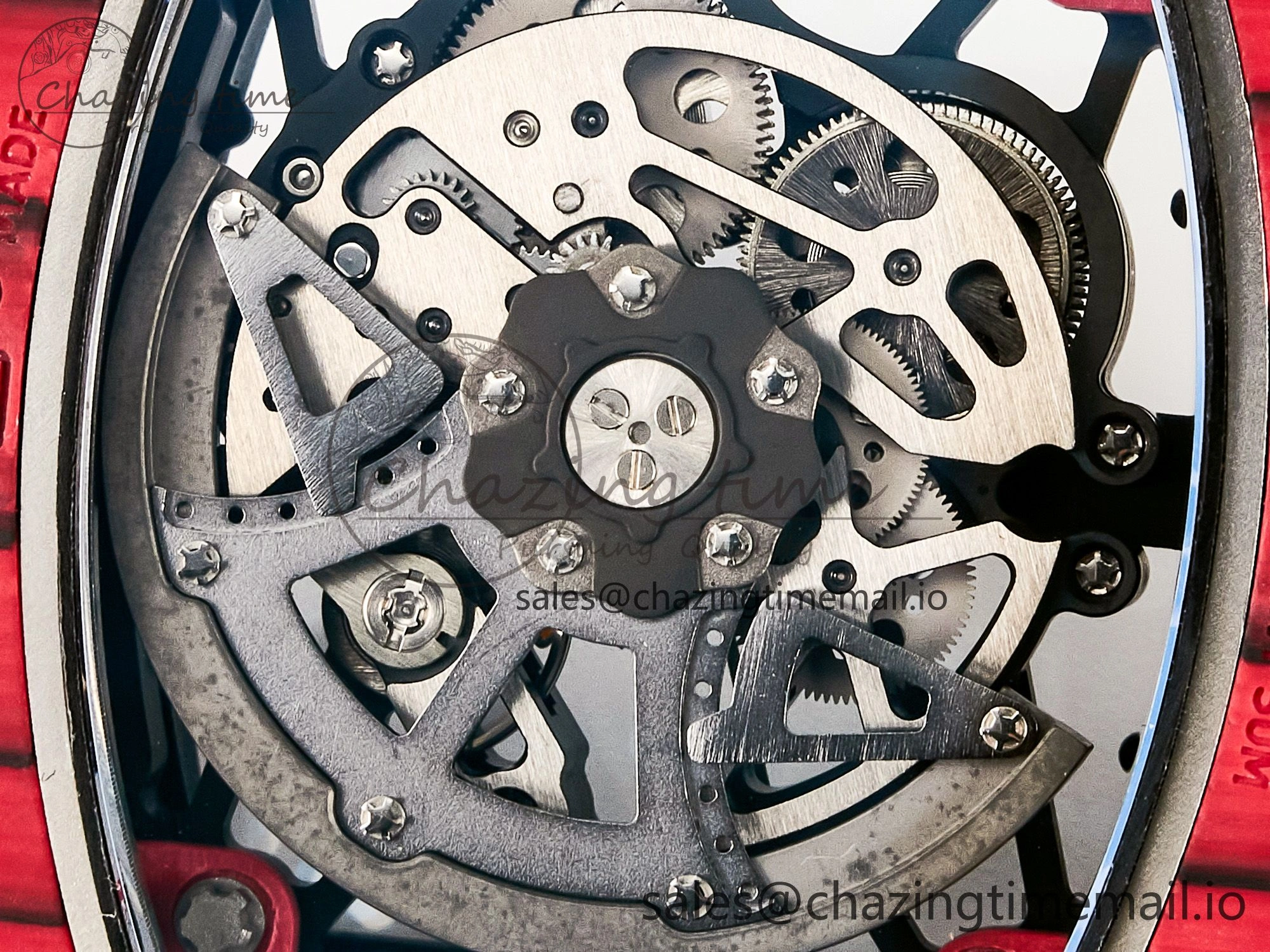 Custom RM035-02 Red NTPT PPMF 1:1 Best Edition Red Crown on Nylon Strap Custom Vaucher Movement Casual 10822