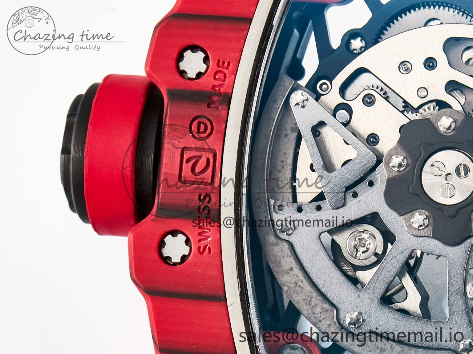 Custom RM035-02 Red NTPT PPMF 1:1 Best Edition Red Crown on Nylon Strap Custom Vaucher Movement Casual 10822