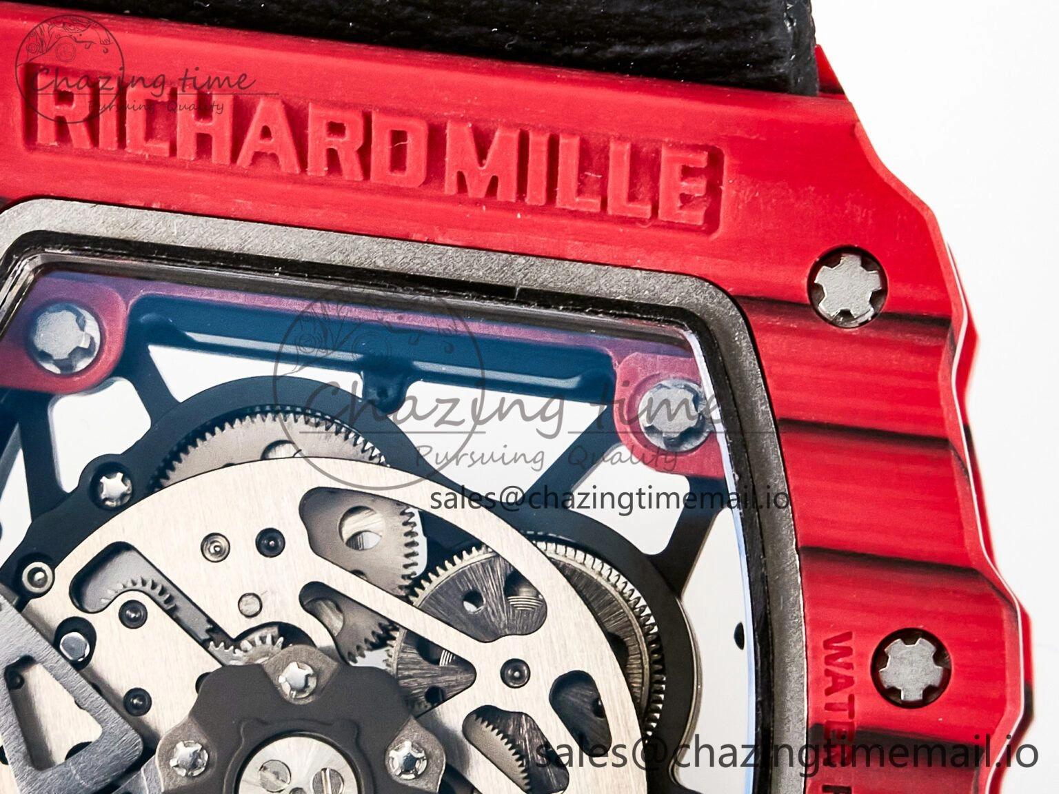 Custom RM035-02 Red NTPT PPMF 1:1 Best Edition Red Crown on Nylon Strap Custom Vaucher Movement Casual 10822