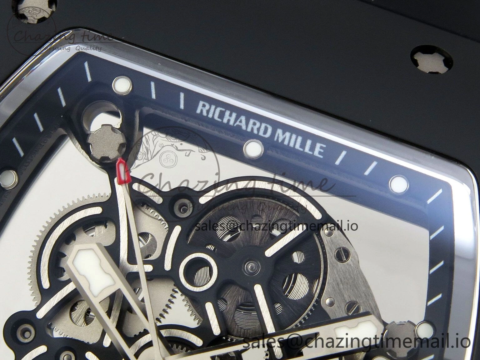 FastDry Custom RM055 Black Ceramic ZGF Best Edition Black Inner Bezel on Black Rubber Strap Vaucher Manufacture Fleurier Movement (Free Sprung) 10802