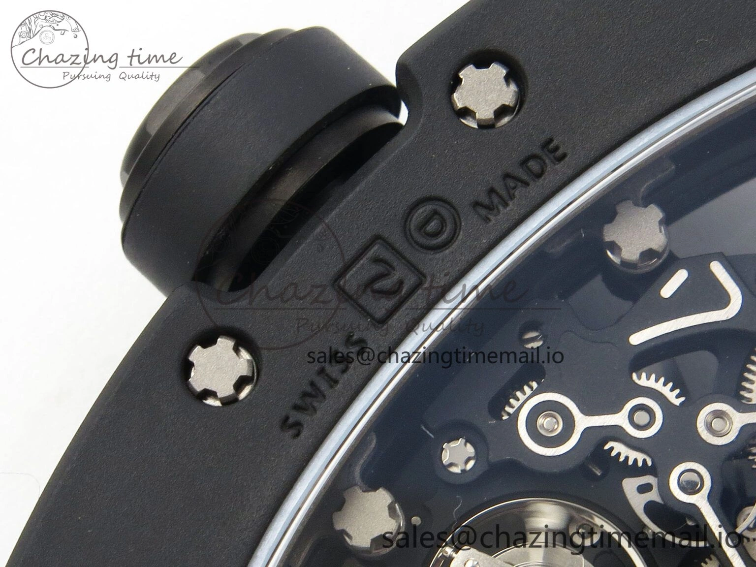 FastDry Custom RM055 Black Ceramic ZGF Best Edition Black Inner Bezel on Black Rubber Strap Vaucher Manufacture Fleurier Movement (Free Sprung) 10802
