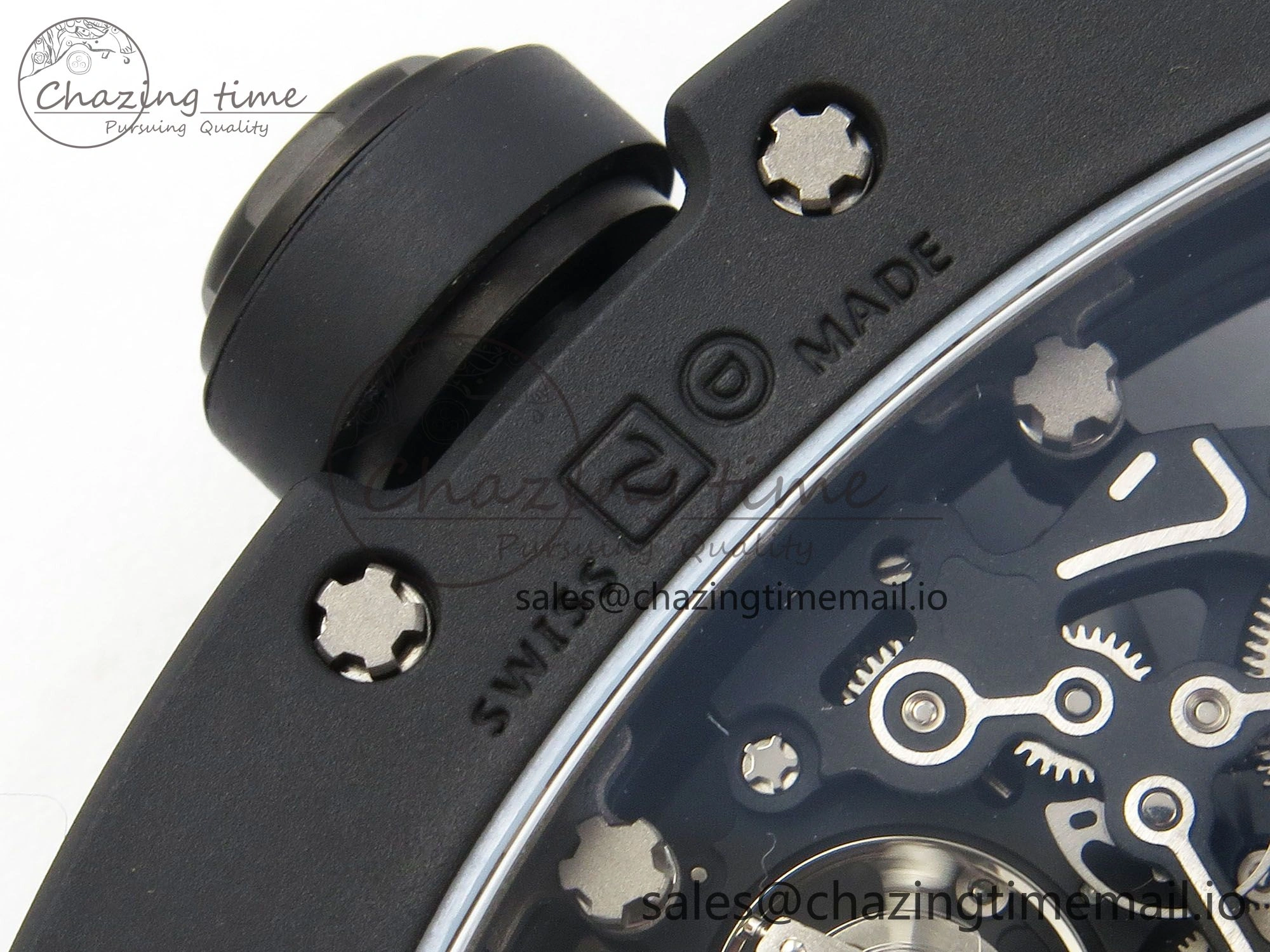 FastDry Custom RM055 Black Ceramic ZGF Best Edition Black Inner Bezel on Black Rubber Strap Vaucher Manufacture Fleurier Movement (Free Sprung) 10802