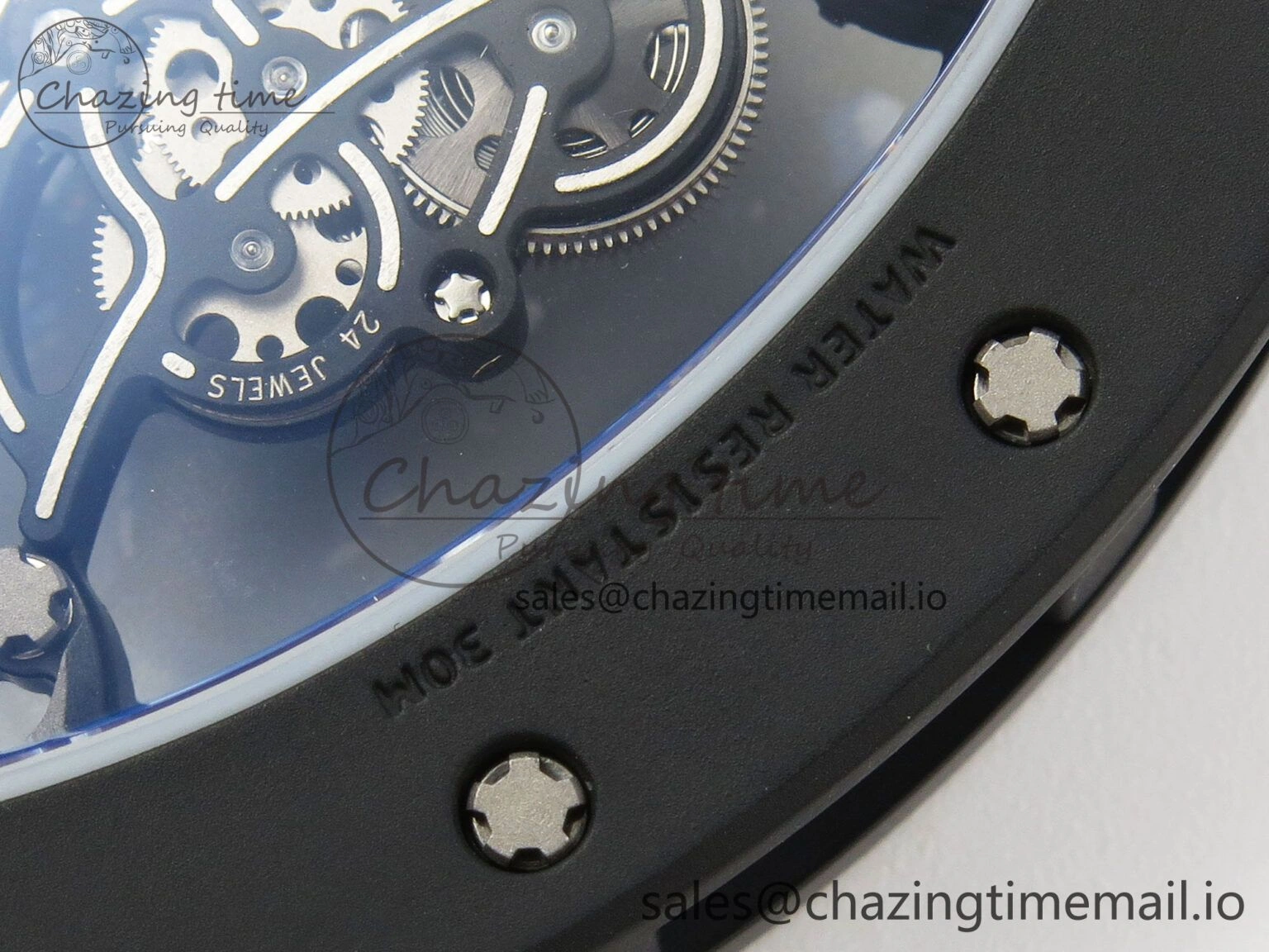 FastDry Custom RM055 Black Ceramic ZGF Best Edition Black Inner Bezel on Black Rubber Strap Vaucher Manufacture Fleurier Movement (Free Sprung) 10802