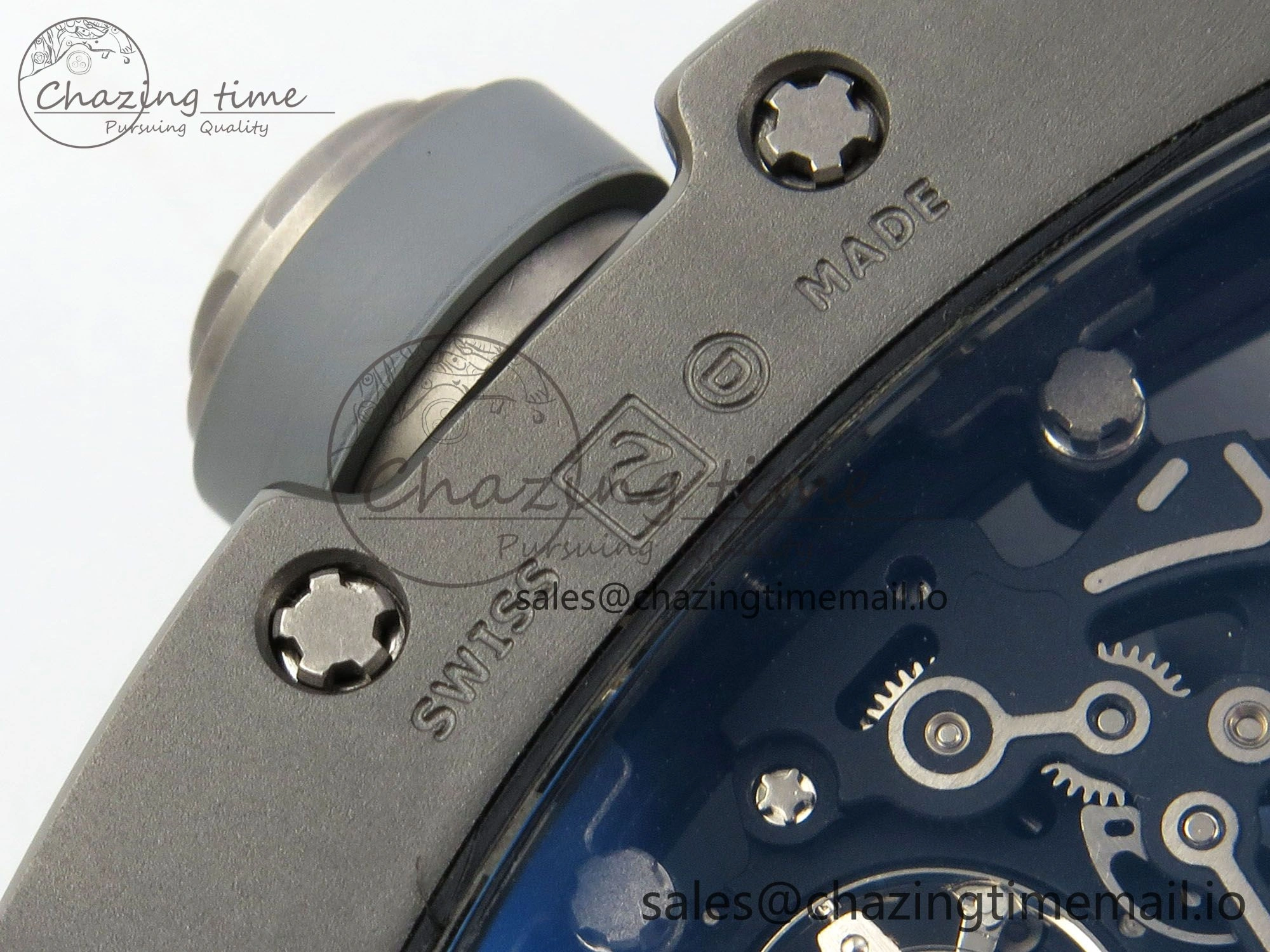 Custom RM055 Black Ceramic ZGF Best Edition Gray Inner Bezel on Gray Rubber Strap Vaucher Manufacture Fleurier Movement (Free Sprung) Seasonal 10799