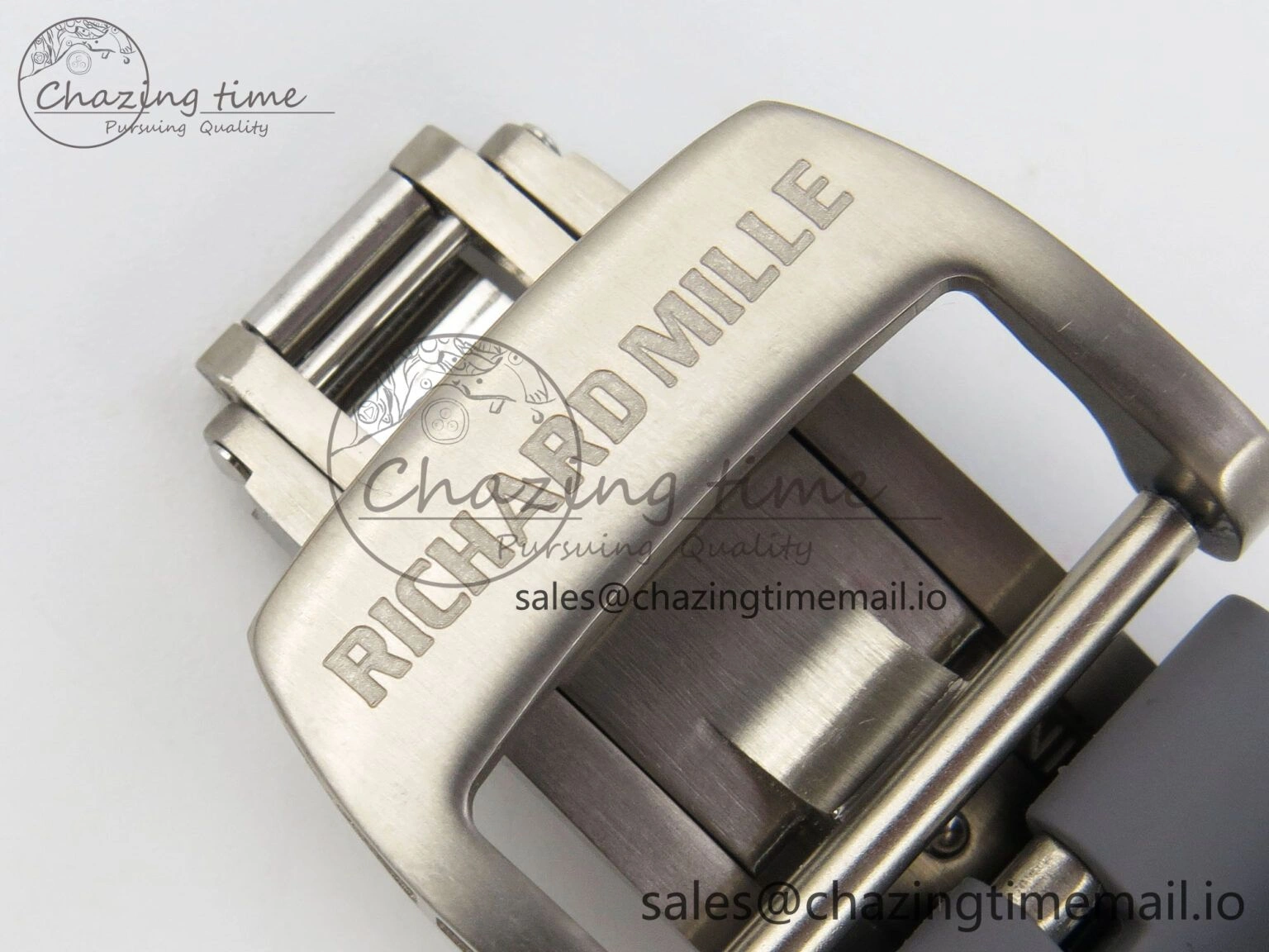 Custom RM055 Black Ceramic ZGF Best Edition Gray Inner Bezel on Gray Rubber Strap Vaucher Manufacture Fleurier Movement (Free Sprung) Seasonal 10799