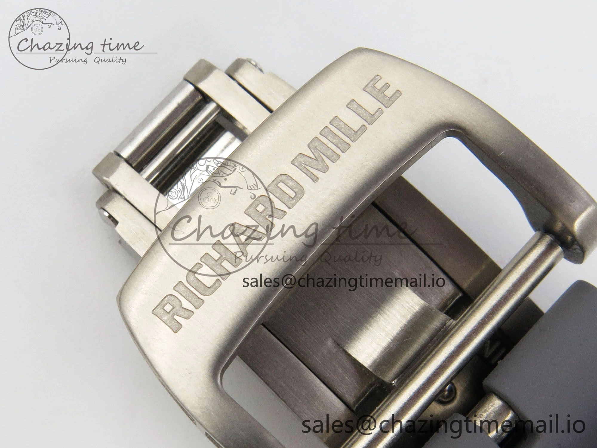 Custom RM055 Black Ceramic ZGF Best Edition Gray Inner Bezel on Gray Rubber Strap Vaucher Manufacture Fleurier Movement (Free Sprung) Seasonal 10799