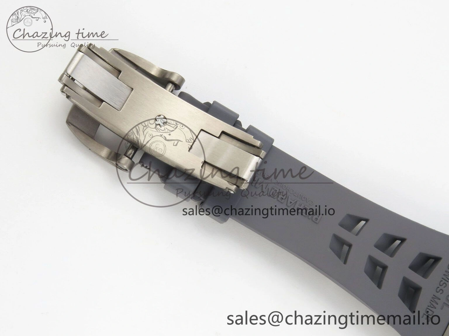 Custom RM055 Black Ceramic ZGF Best Edition Gray Inner Bezel on Gray Rubber Strap Vaucher Manufacture Fleurier Movement (Free Sprung) Seasonal 10799
