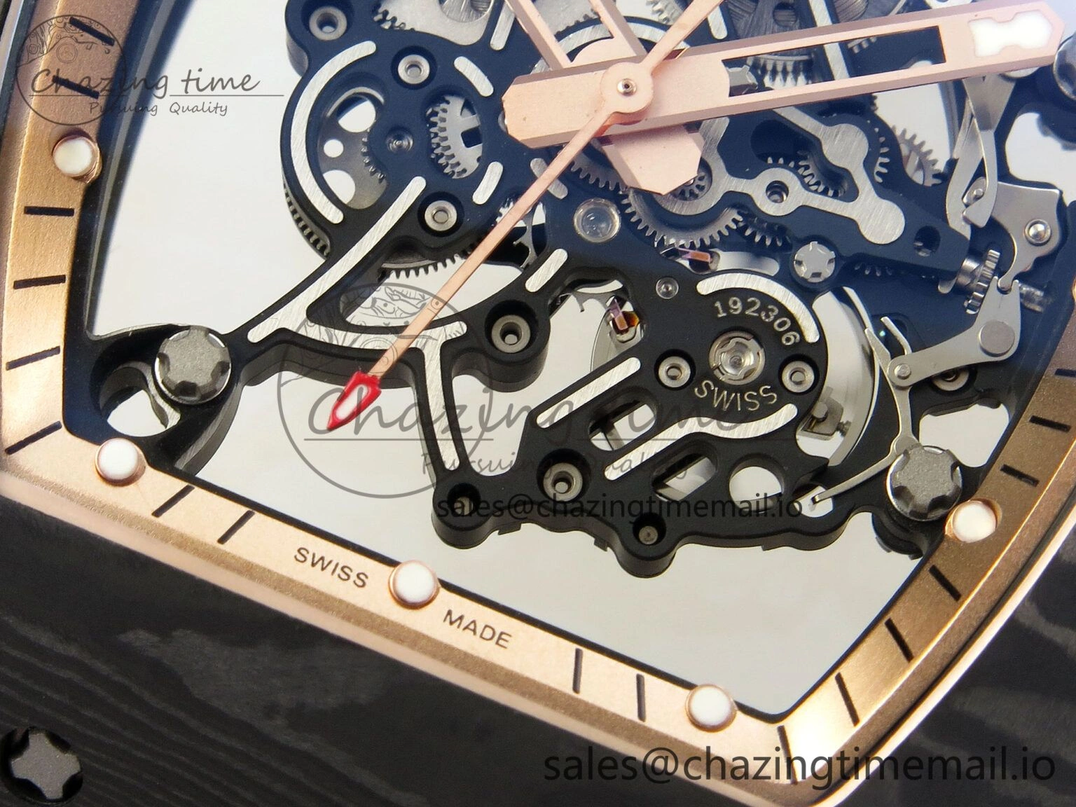 Lightweight Custom RM055 Black Ceramic ZGF Best Edition RG Inner Bezel on Black Rubber Strap Vaucher Manufacture Fleurier Movement (Free Sprung) 10801